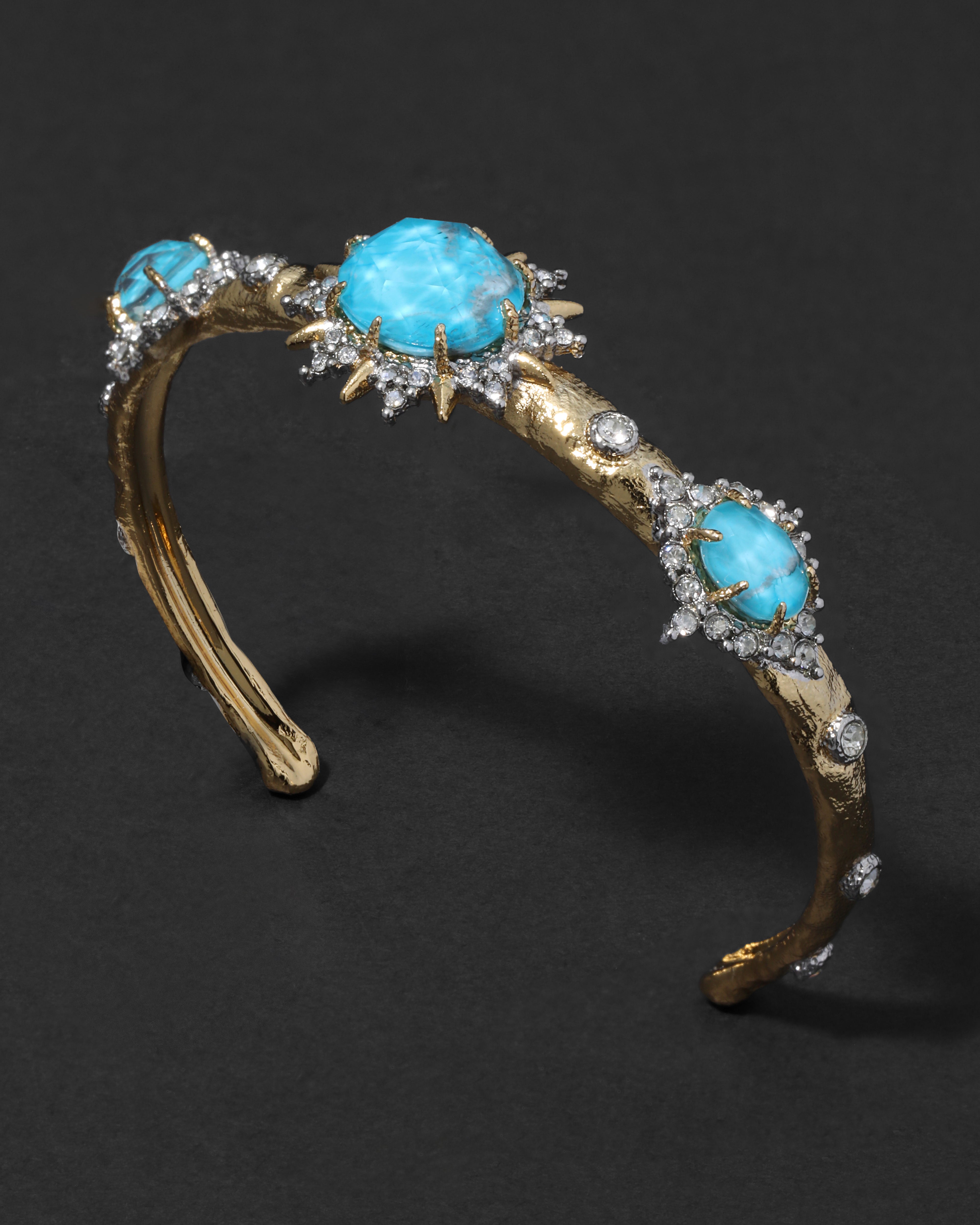 Archive Spiked Turquoise Skinny Cuff Bracelet