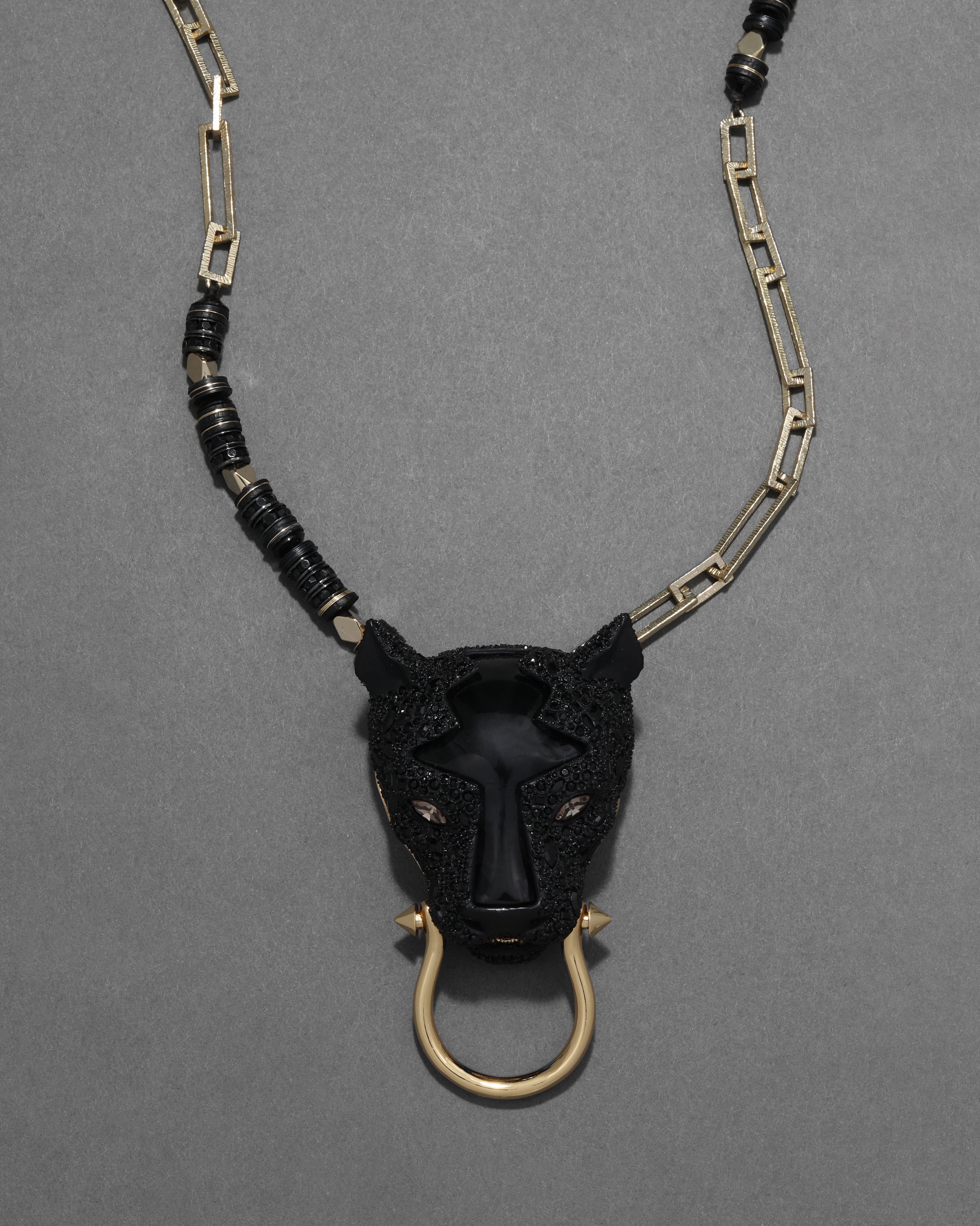 Archive Coveteur Crystal Encrusted Panther Chain Link Necklace
