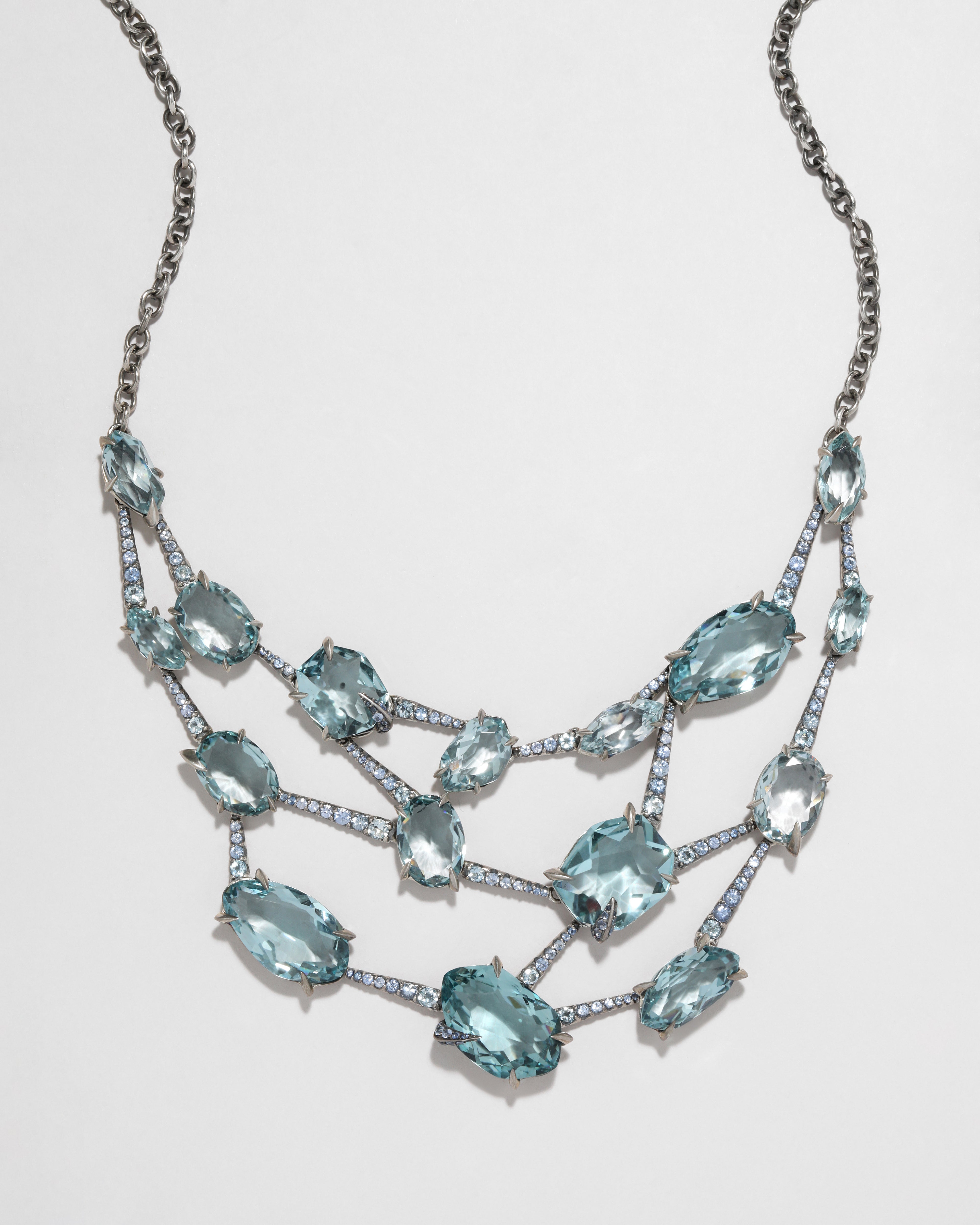 アクセサリー archive necklace Archive Fine Sterling Silver with Blue Quartz, Aquamarine and Blue Sap