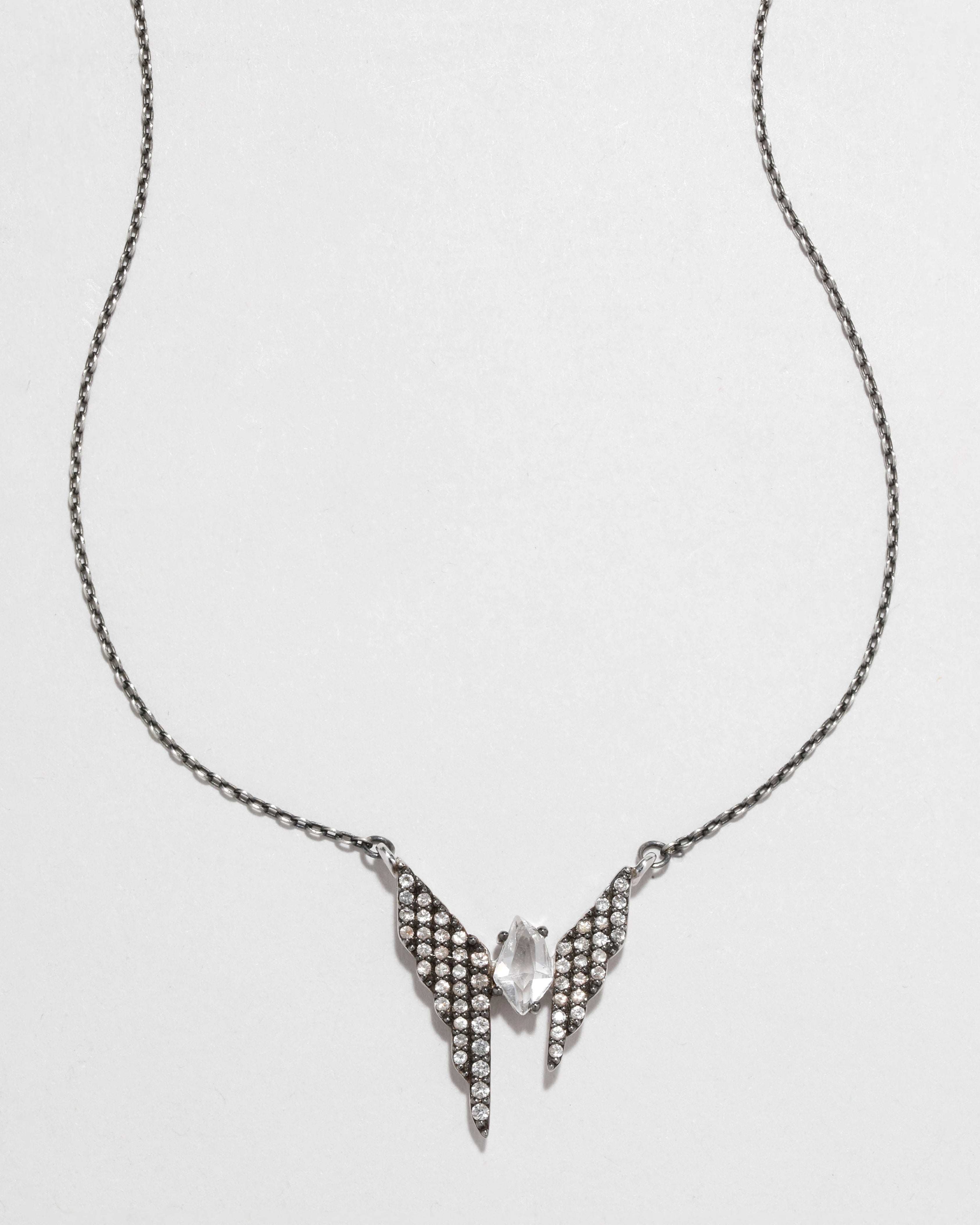 アクセサリー archive necklace Archive Fine Sterling Silver Clear Quartz and White Sapphire
