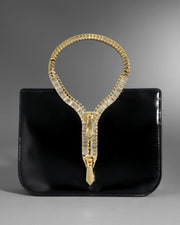 Zipper Top Handle Bag- Black - Photo 1