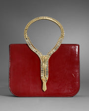 Zipper Top Handle Bag- Burnt Cranberry - Photo 1