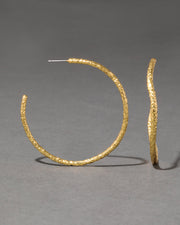 Large Textured Hoop Earring - Photo 1