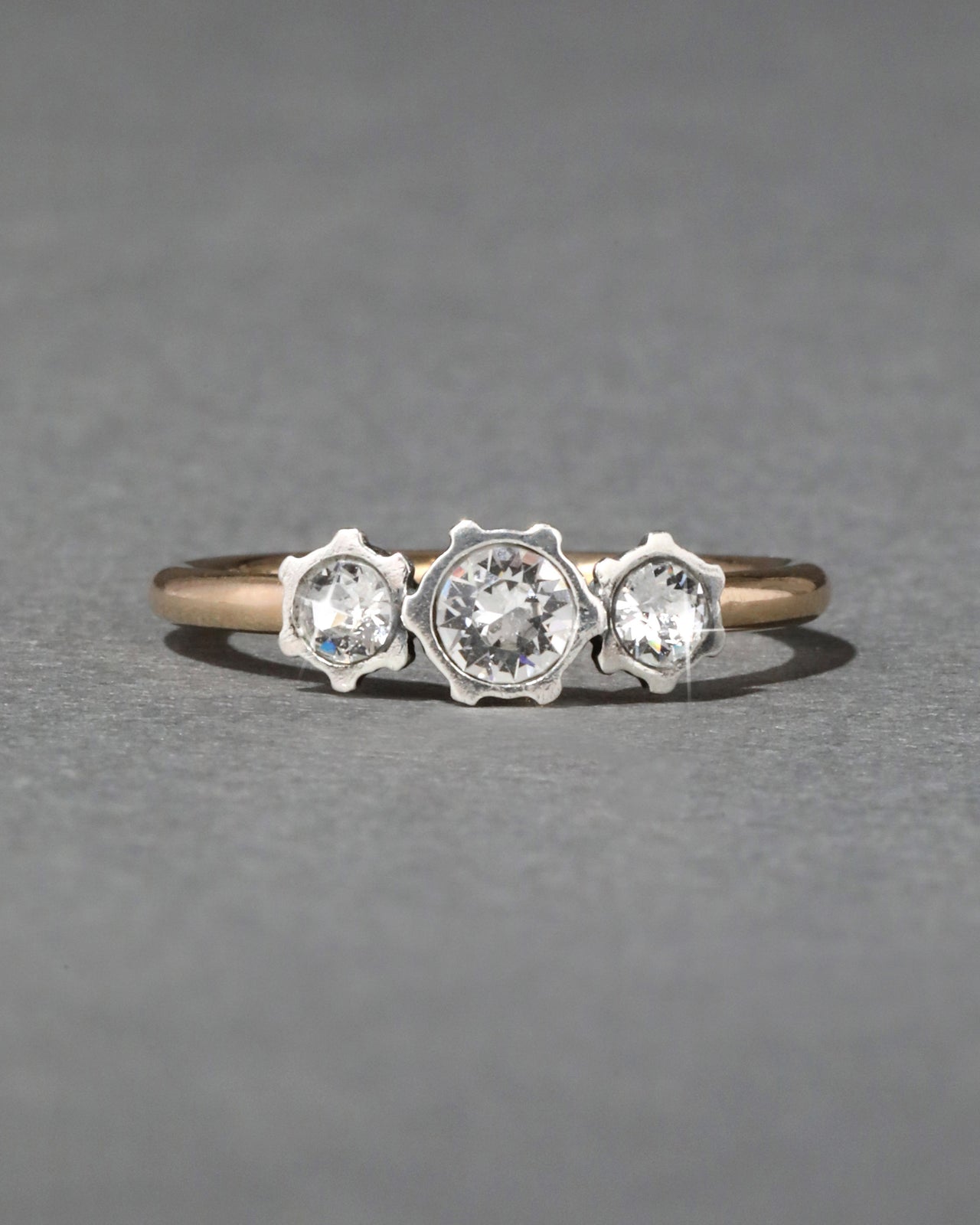 Sterling Silver & 14k Gold Triple Cut Luminous Crystal Ring - Photo 2