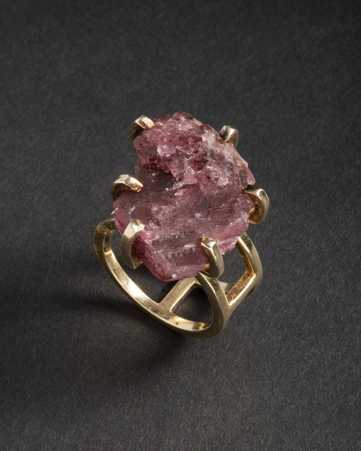Vintage 1980s 14k Gold Plated Sterling Silver & Natural Garnet Ring - Photo 2