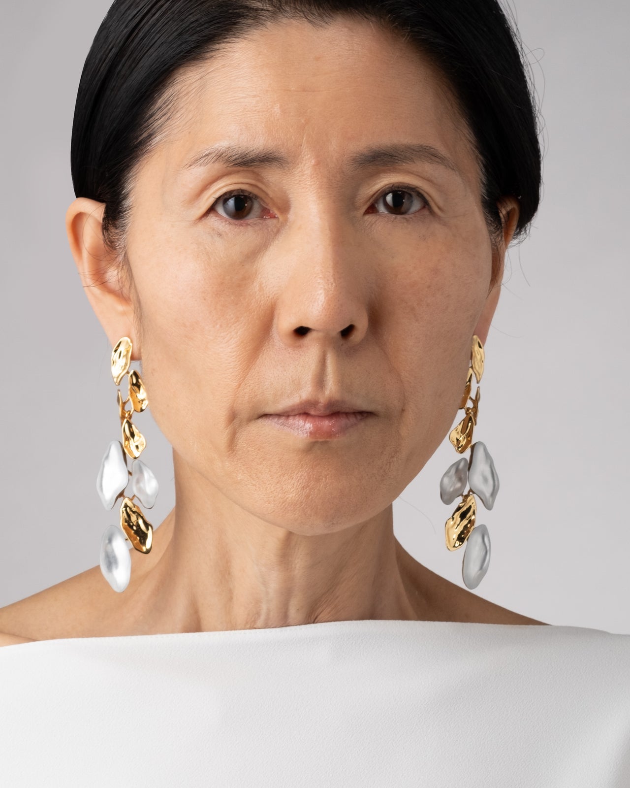 Mosaic Lucite Cascade Post Earring- Silver - Photo 2