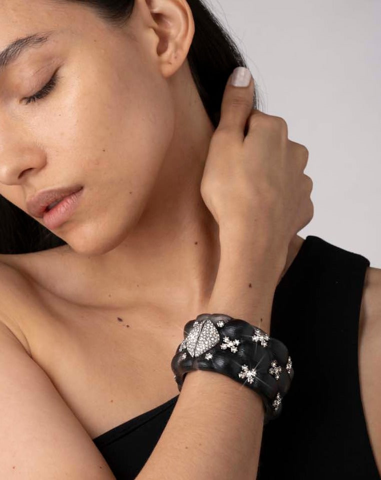 Punk Royale Quilted Lucite Crystal Bracelet- Black - Photo 2
