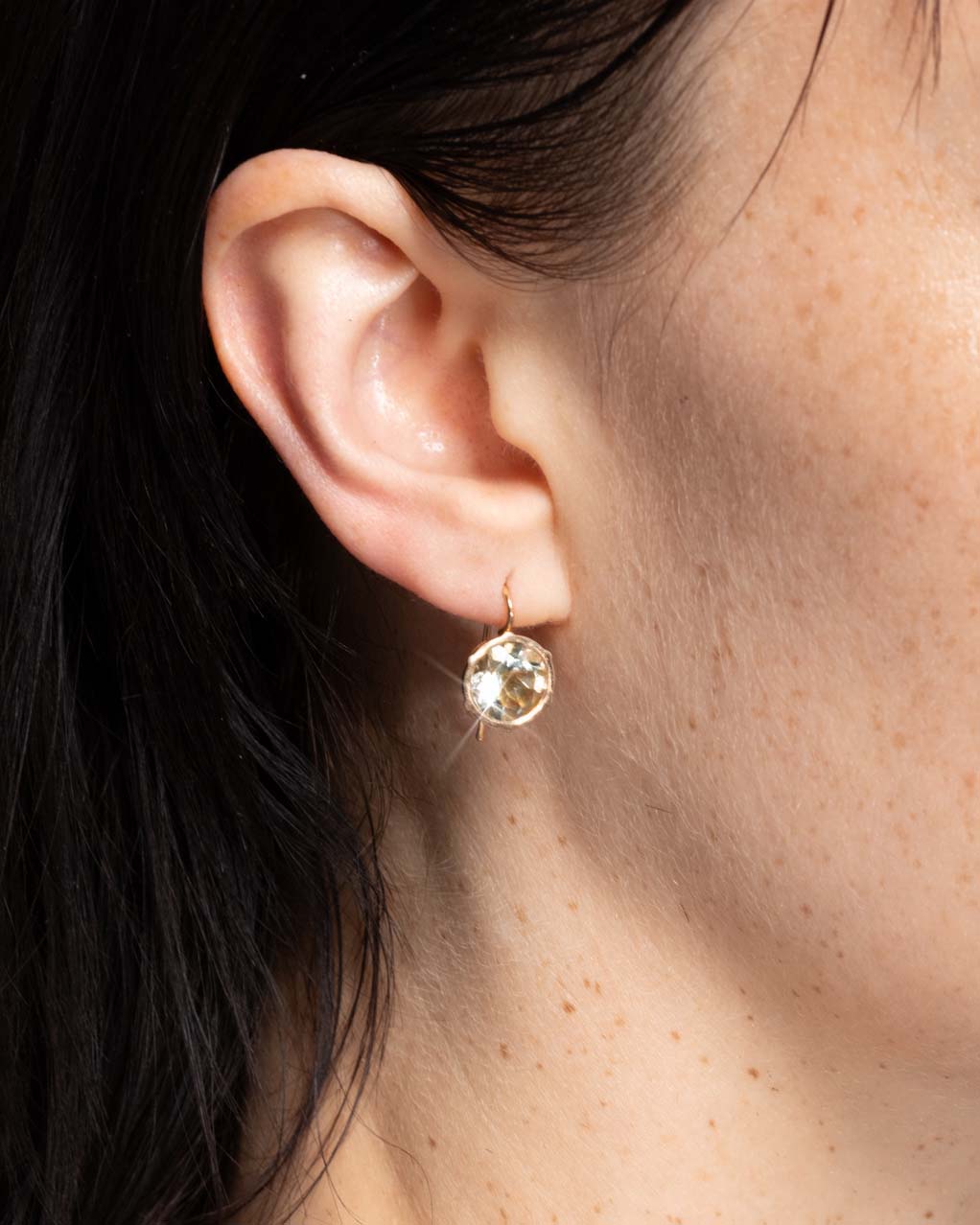 Sorbet Gold Wire Drop Earrings- Green Amethyst - Photo 2