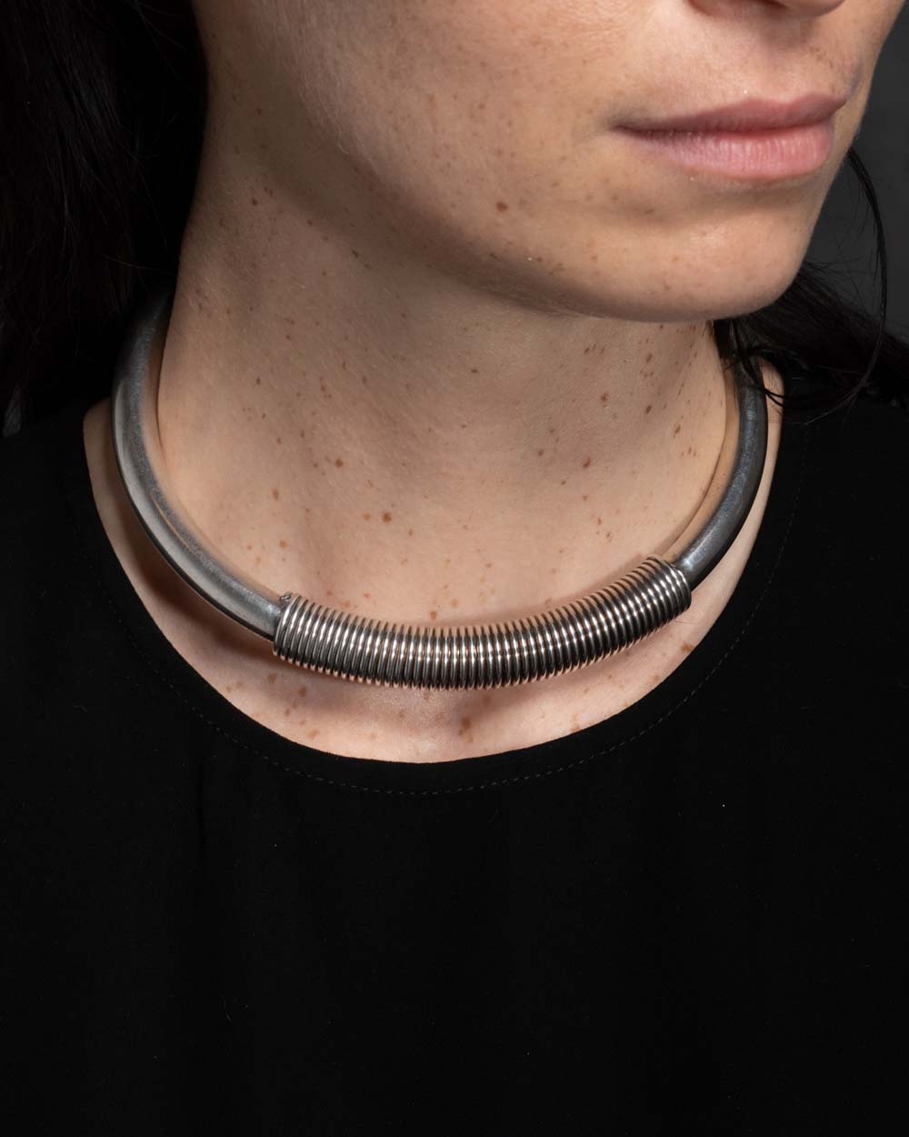 Vintage 1970s Sterling Silver Alfred Karram Handmade Choker - Photo 2