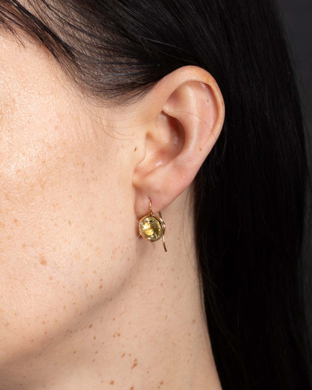 Sorbet Gold Wire Drop Earrings- Lemon Quartz - Photo 2