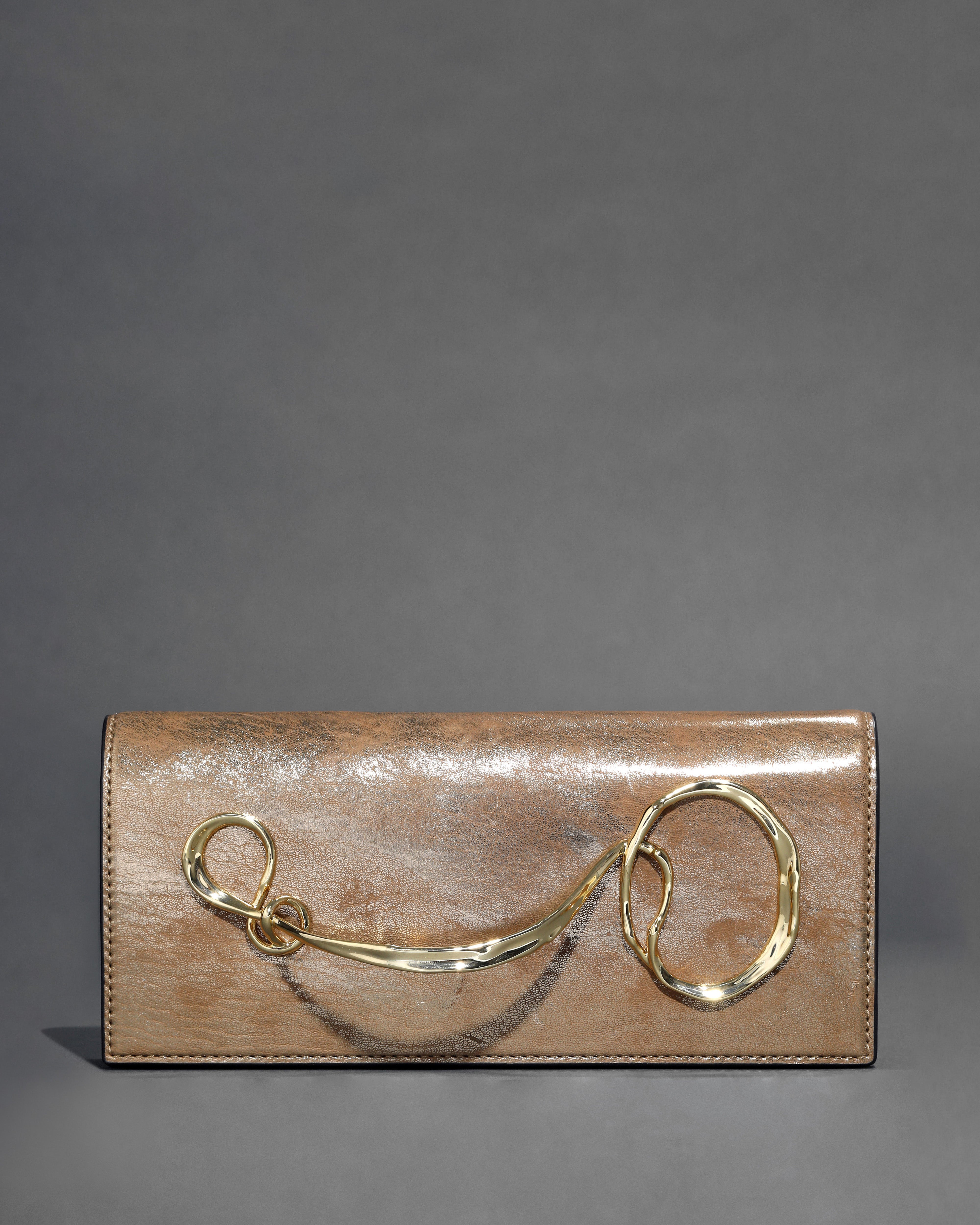 Twisted Side Handle Clutch Antique