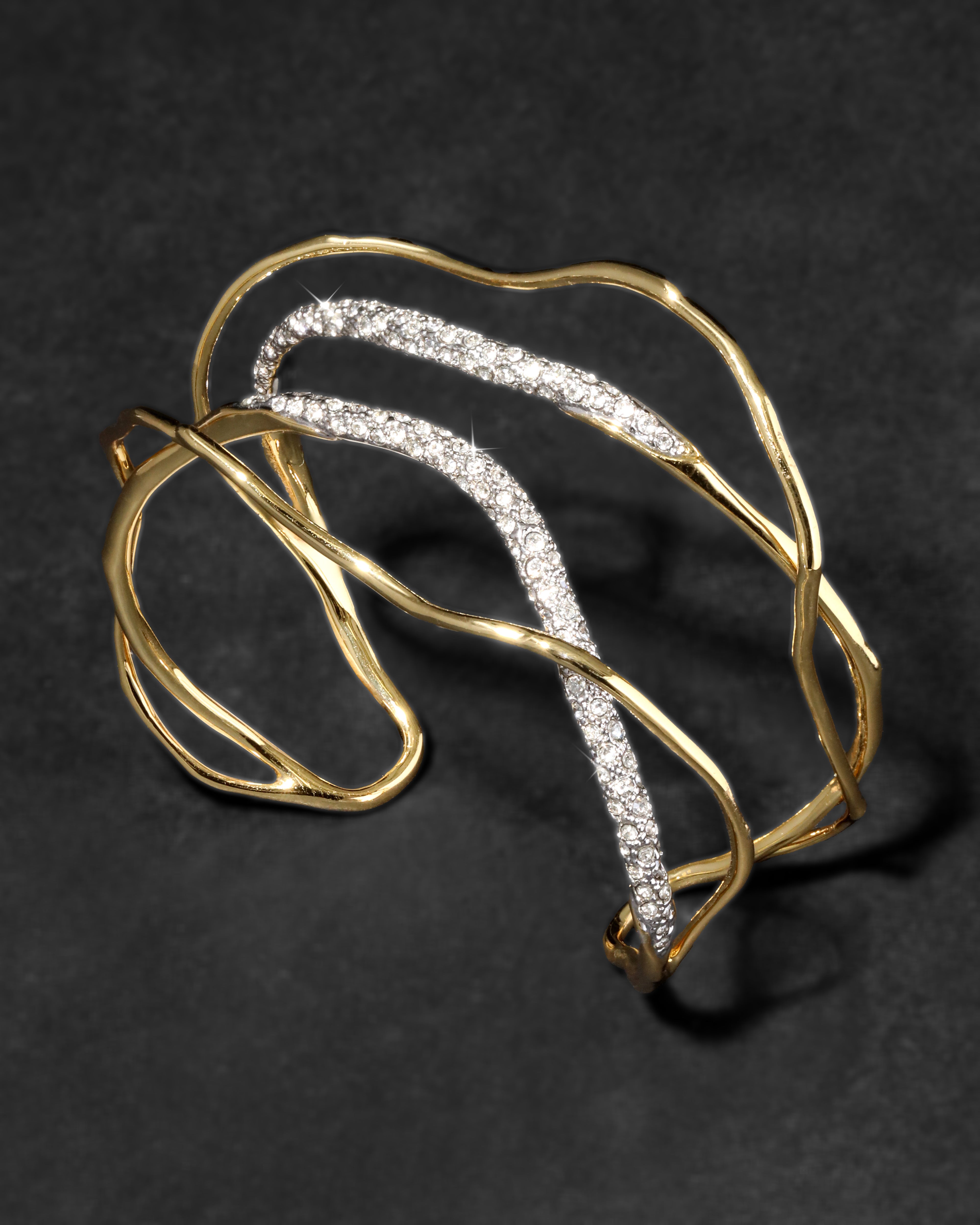 Solanales Crystal Intertwined Cuff Bracelet