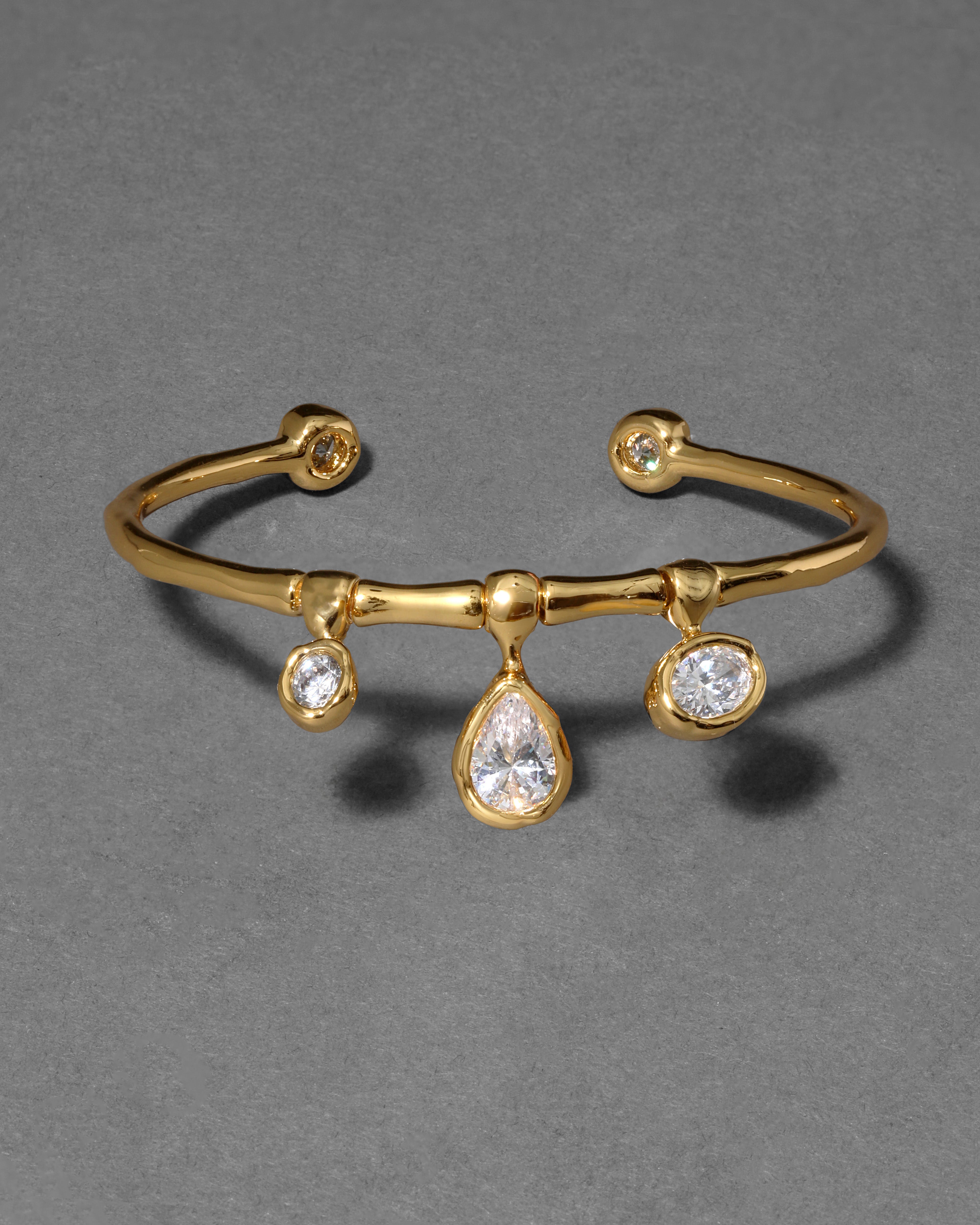 Asterales Triple Charm Cuff Bracelet