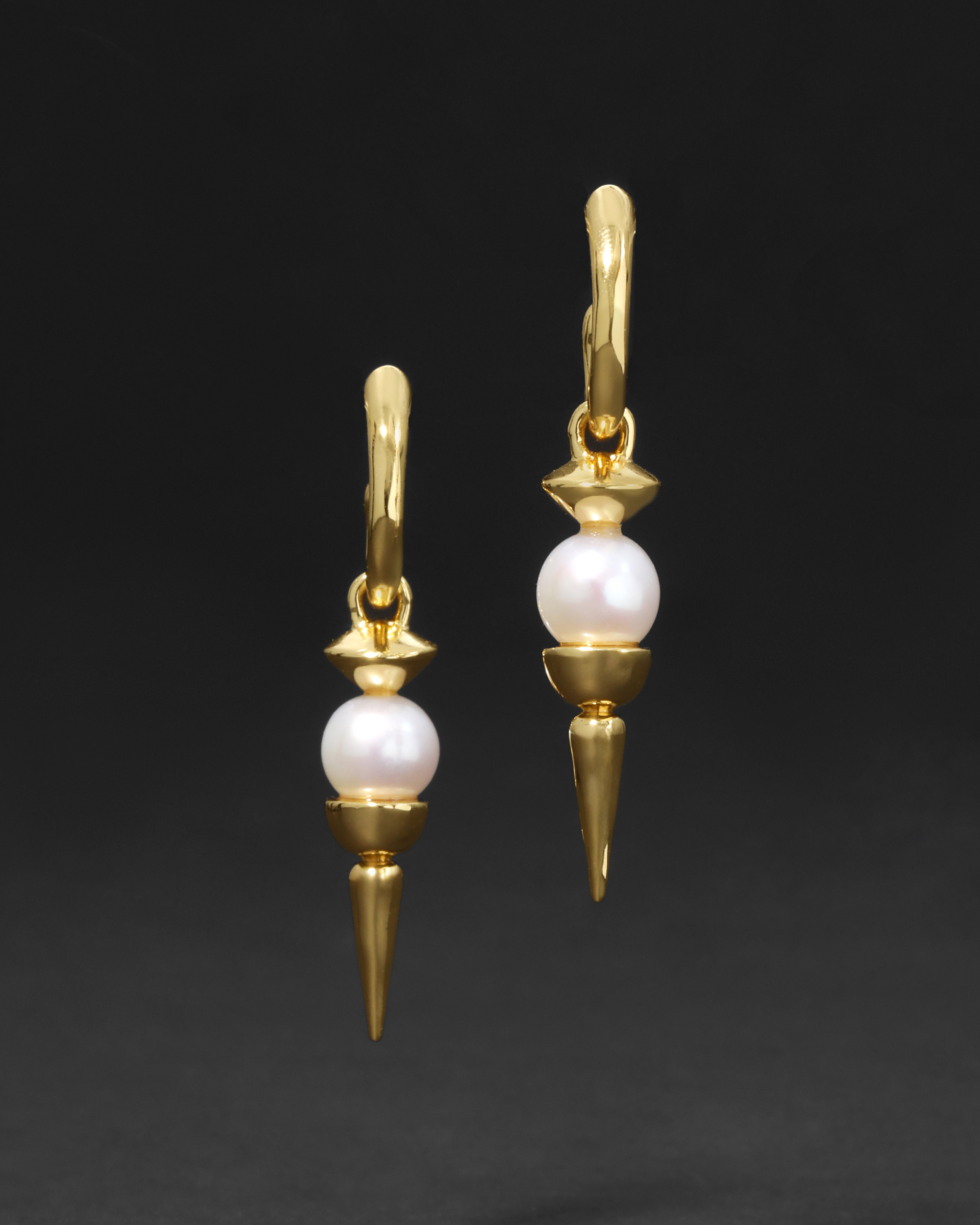 Perla Spear Drop Hoop Earring