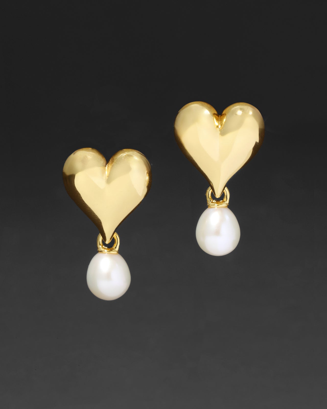 Perla Puffy Heart Drop Earring - Photo 2