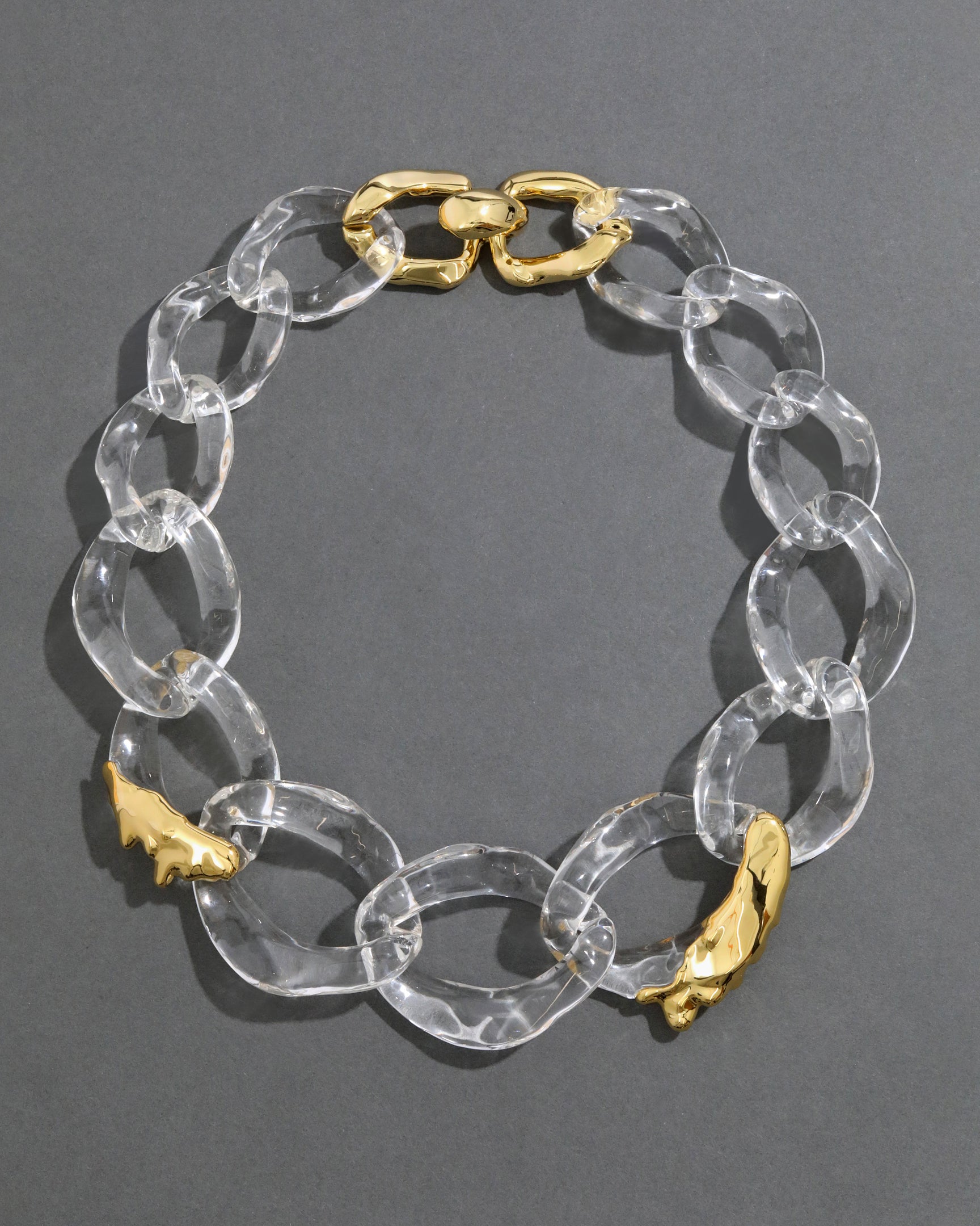 Clear Lucite Molten X Large Link Necklace | ALEXIS BITTAR
