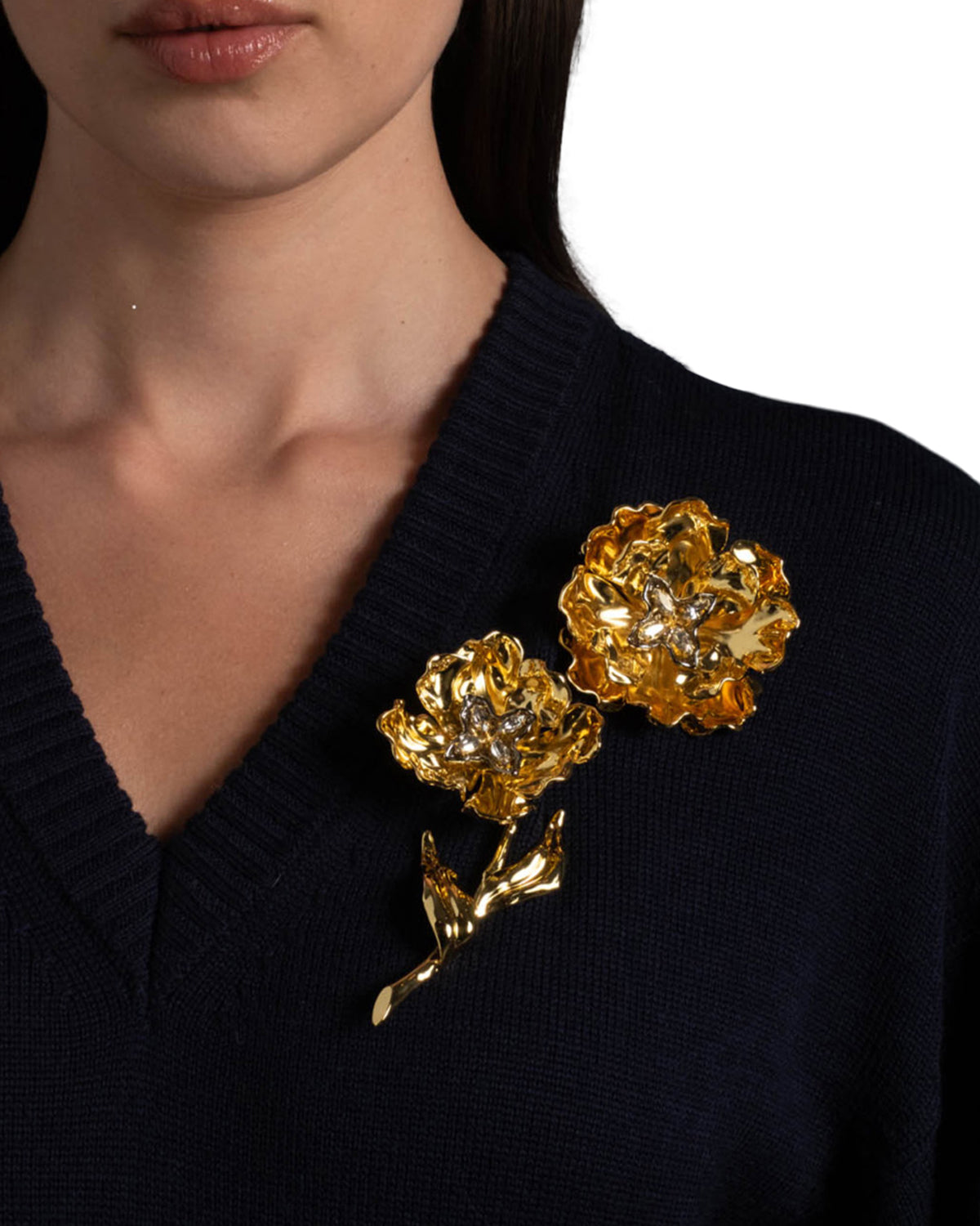 Jardin Gold Stemmed Rose Pin - Photo 2