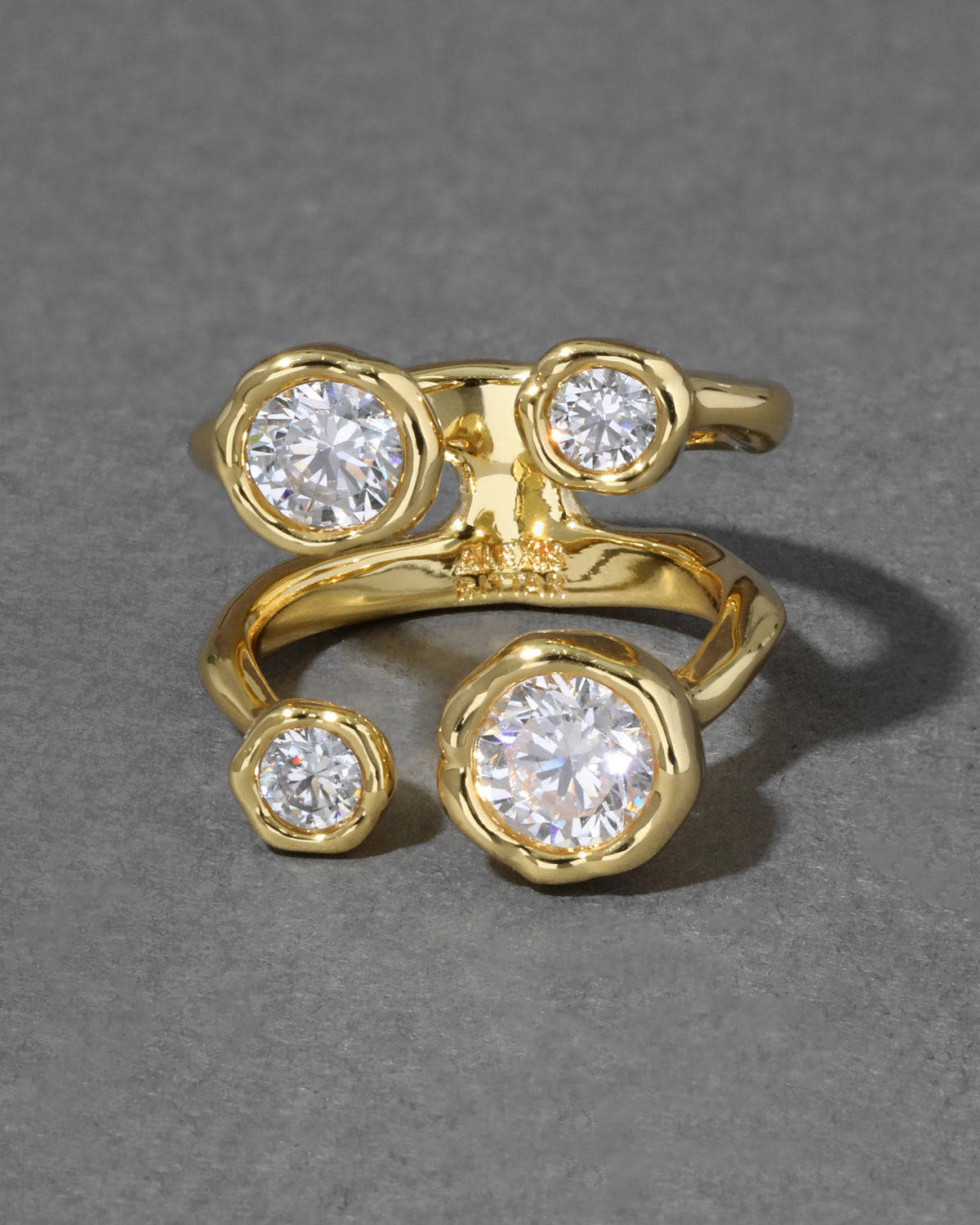Gold Rings Open Rings Asterales Gold Open Ring | Crystal and Gold Open Ring