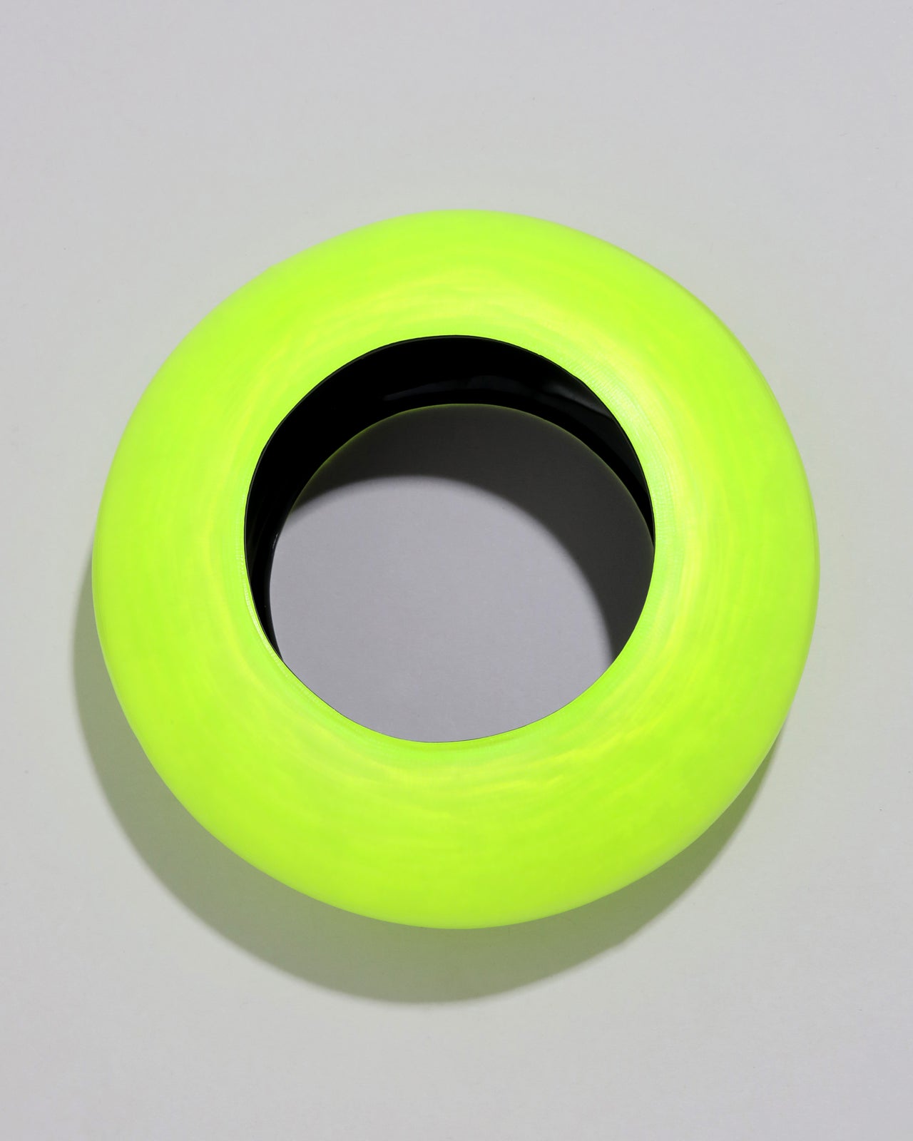 Puffy Lucite Bangle Bracelet- Neon Yellow - Photo 2