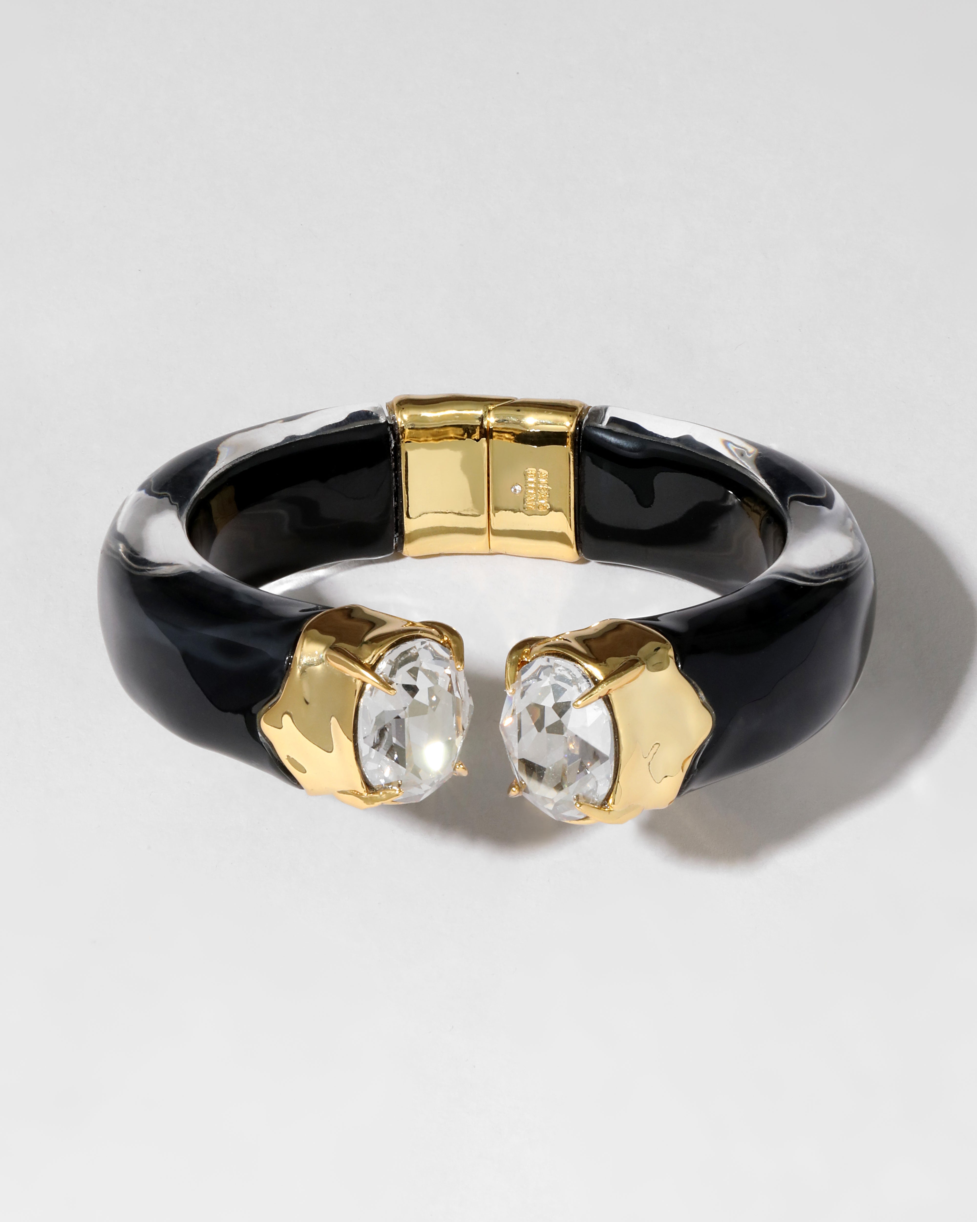 Bonbon Crystal Lucite Hinge Bracelet Onyx