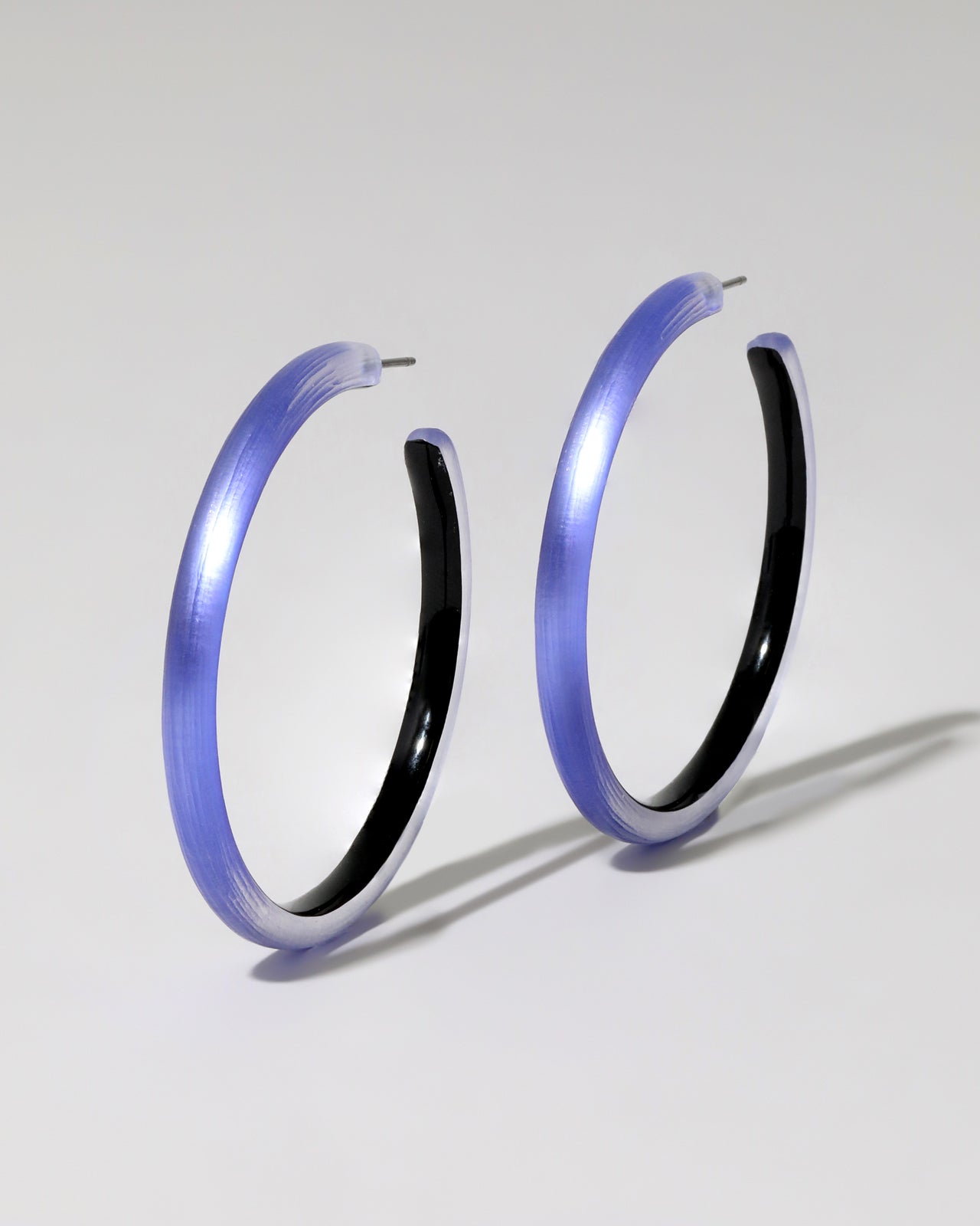 Skinny Lucite Hoop Earring- Electric Violet - Photo 2