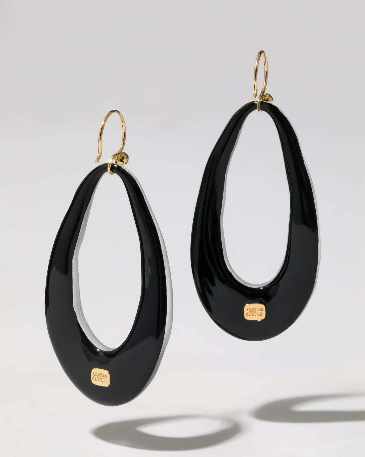 Lucite Link Wire Earring- Black - Photo 2