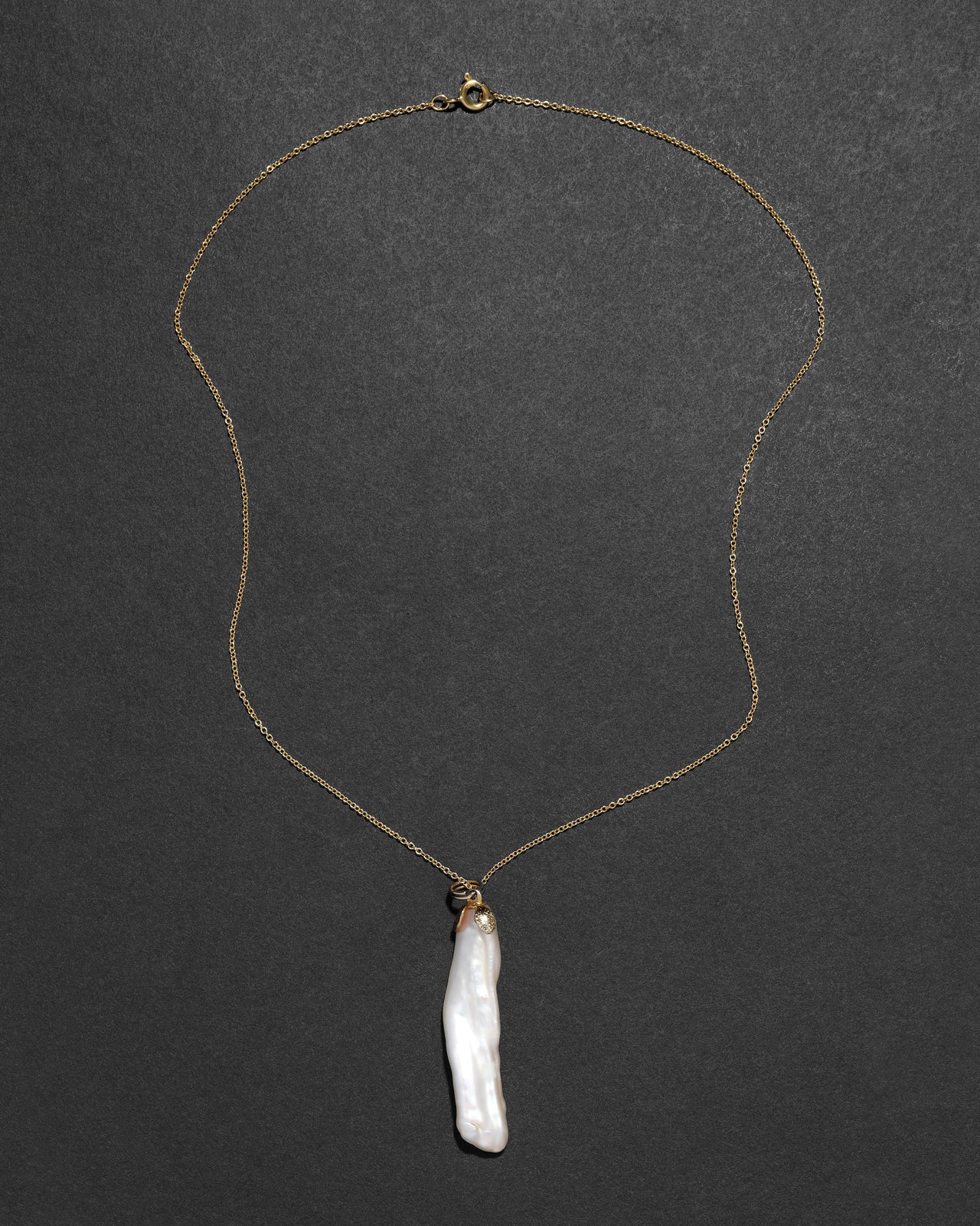 Vintage 14k Gold Fill with Freshwater Pearl Pendant Necklace - Photo 2