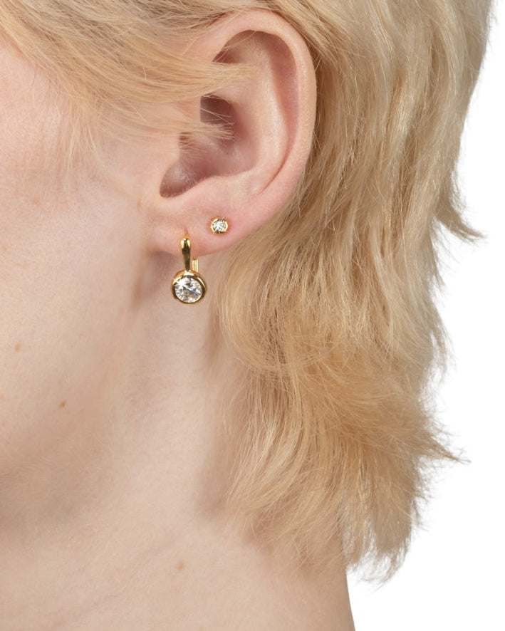 Molten Vermeil Drop Earring- White Moissanite - Photo 2
