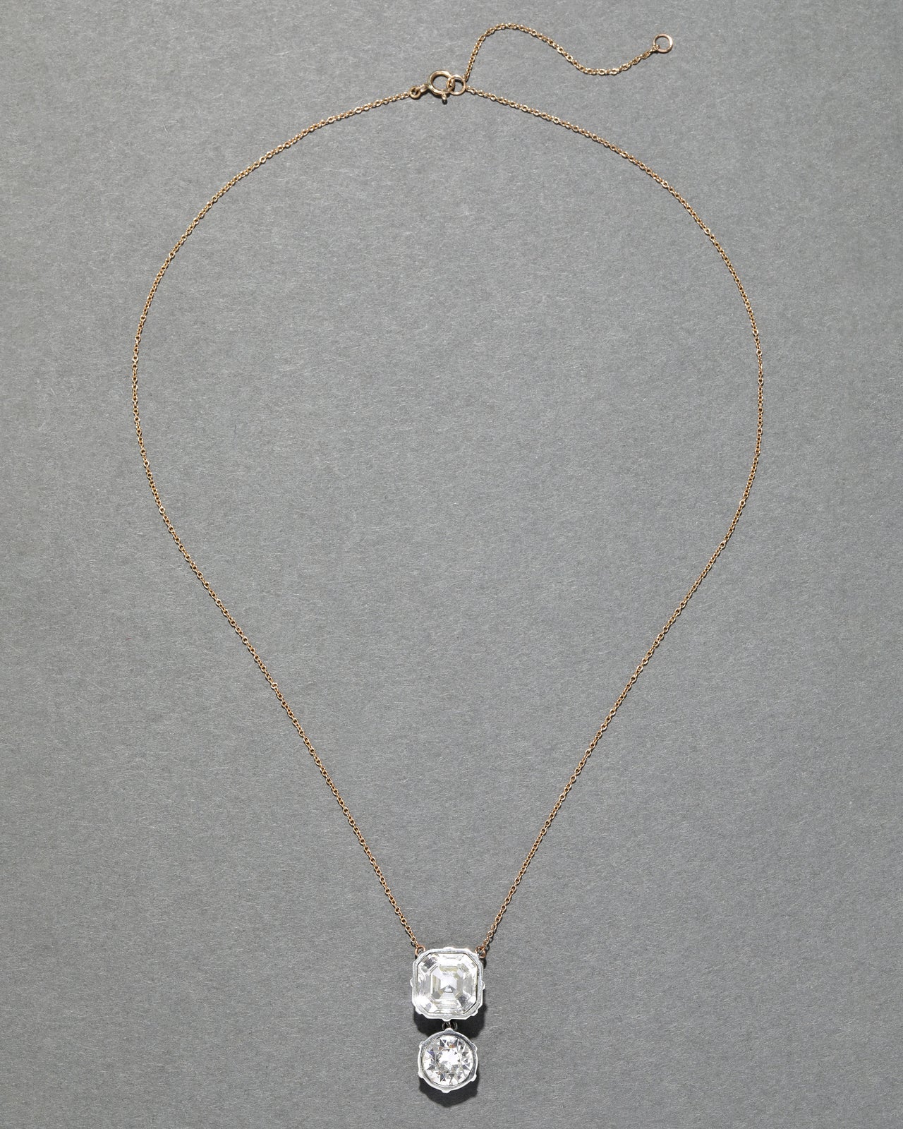 Sterling Silver & 14k Gold Cut Luminous Crystal Drop Pendant Necklace - Photo 2