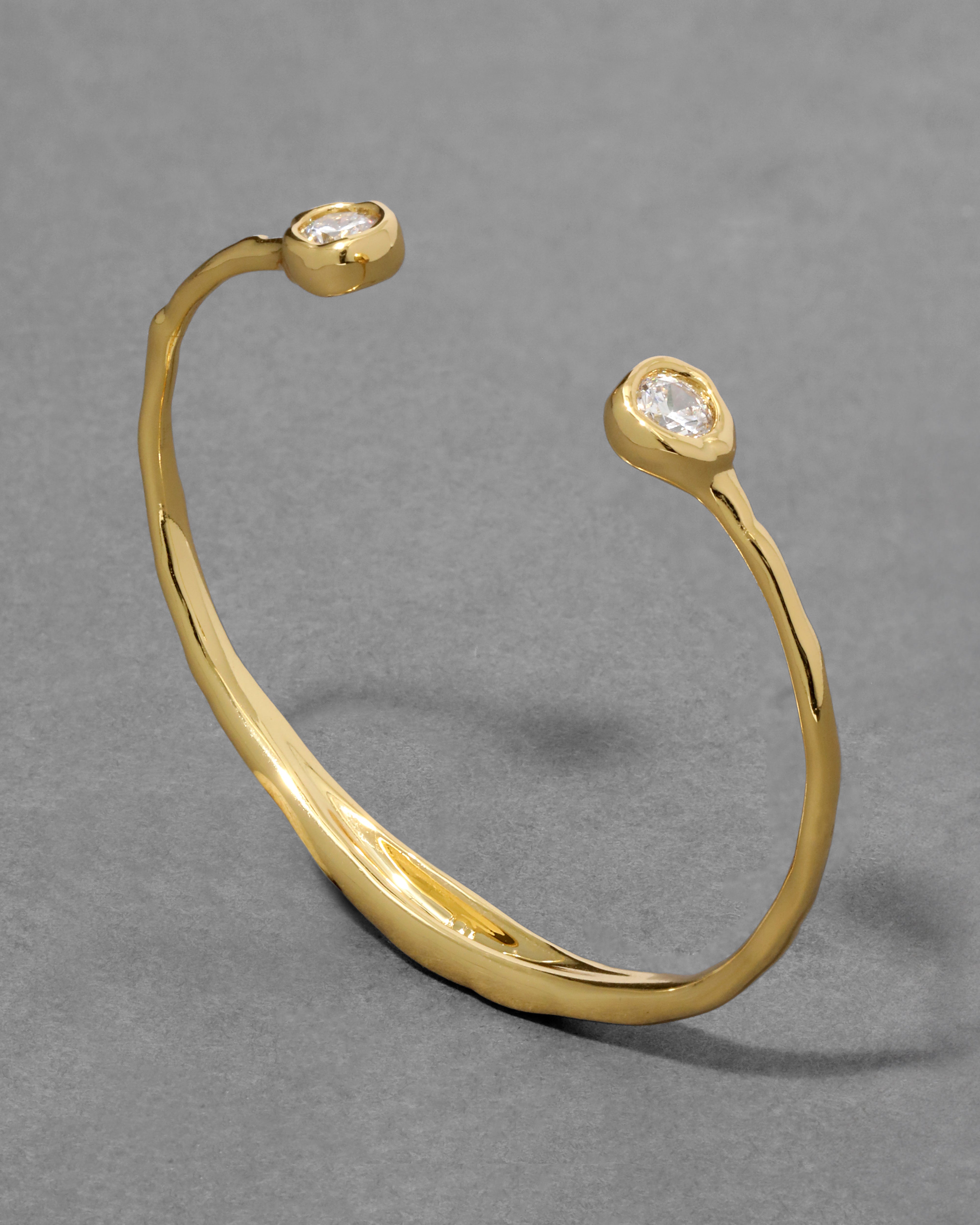 Asterales Crystal Skinny Capped Cuff Bracelet