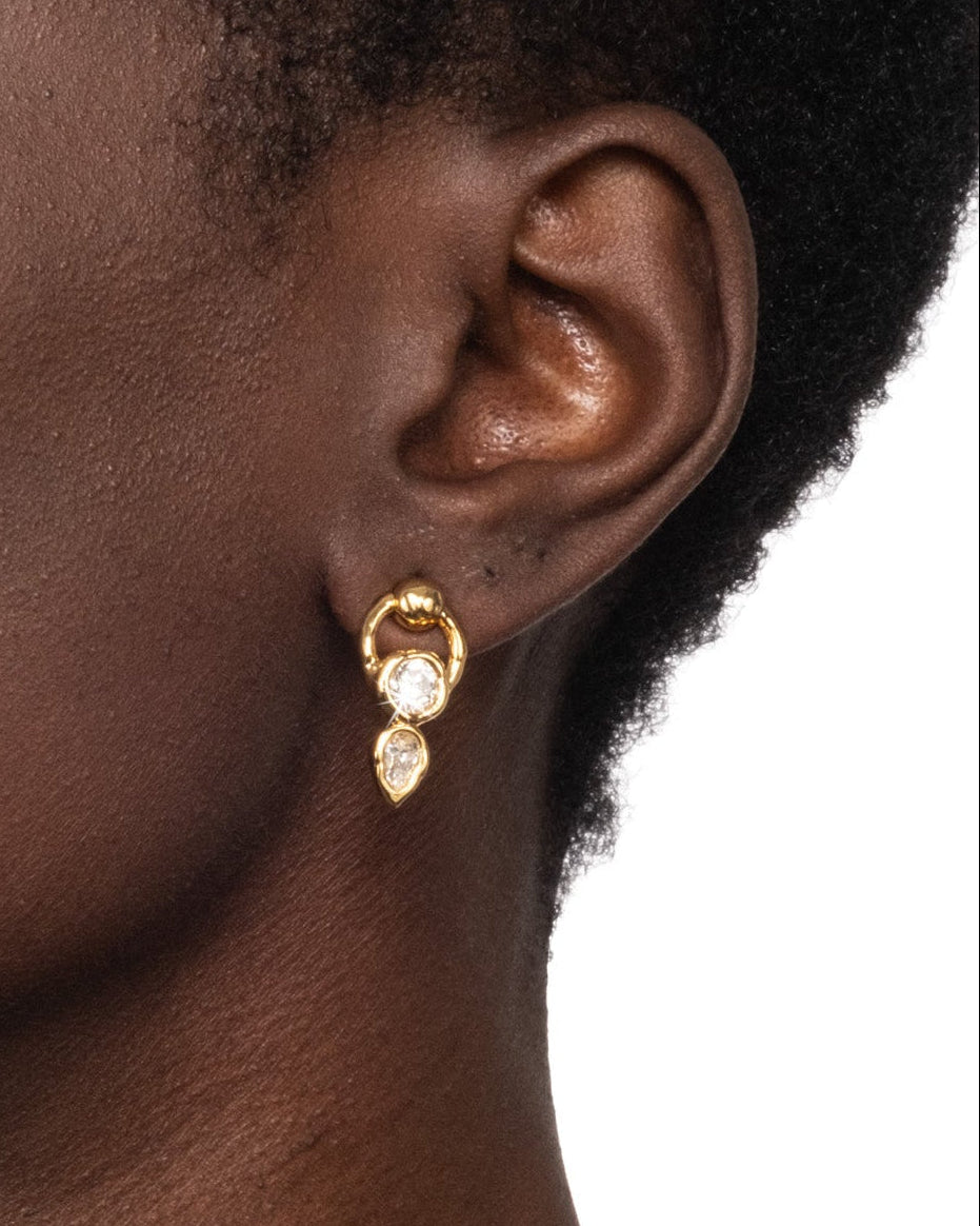Asterales Gold Petite Doorknocker Post Earring - Photo 2