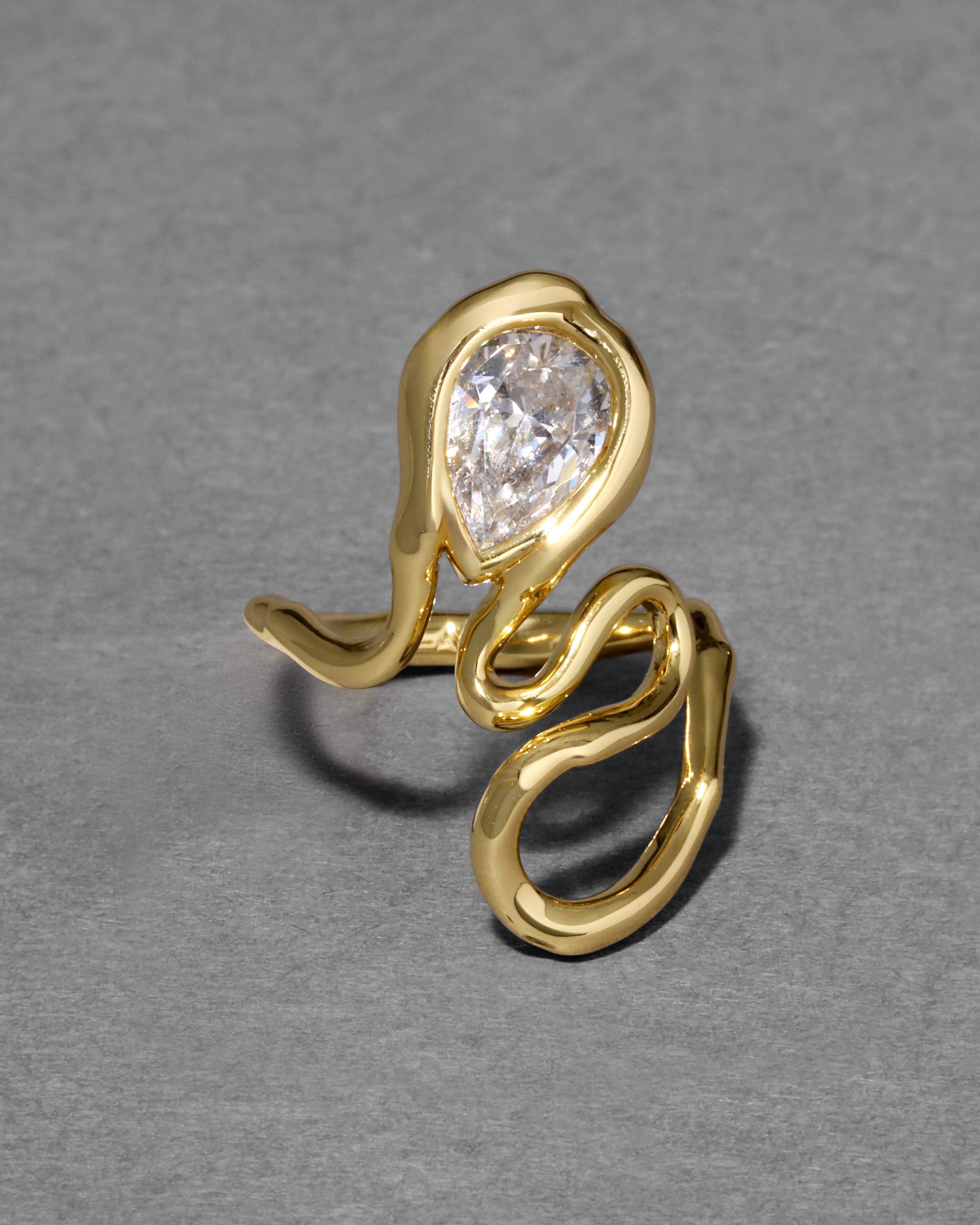 Asterales Gold Floating Vine Ring