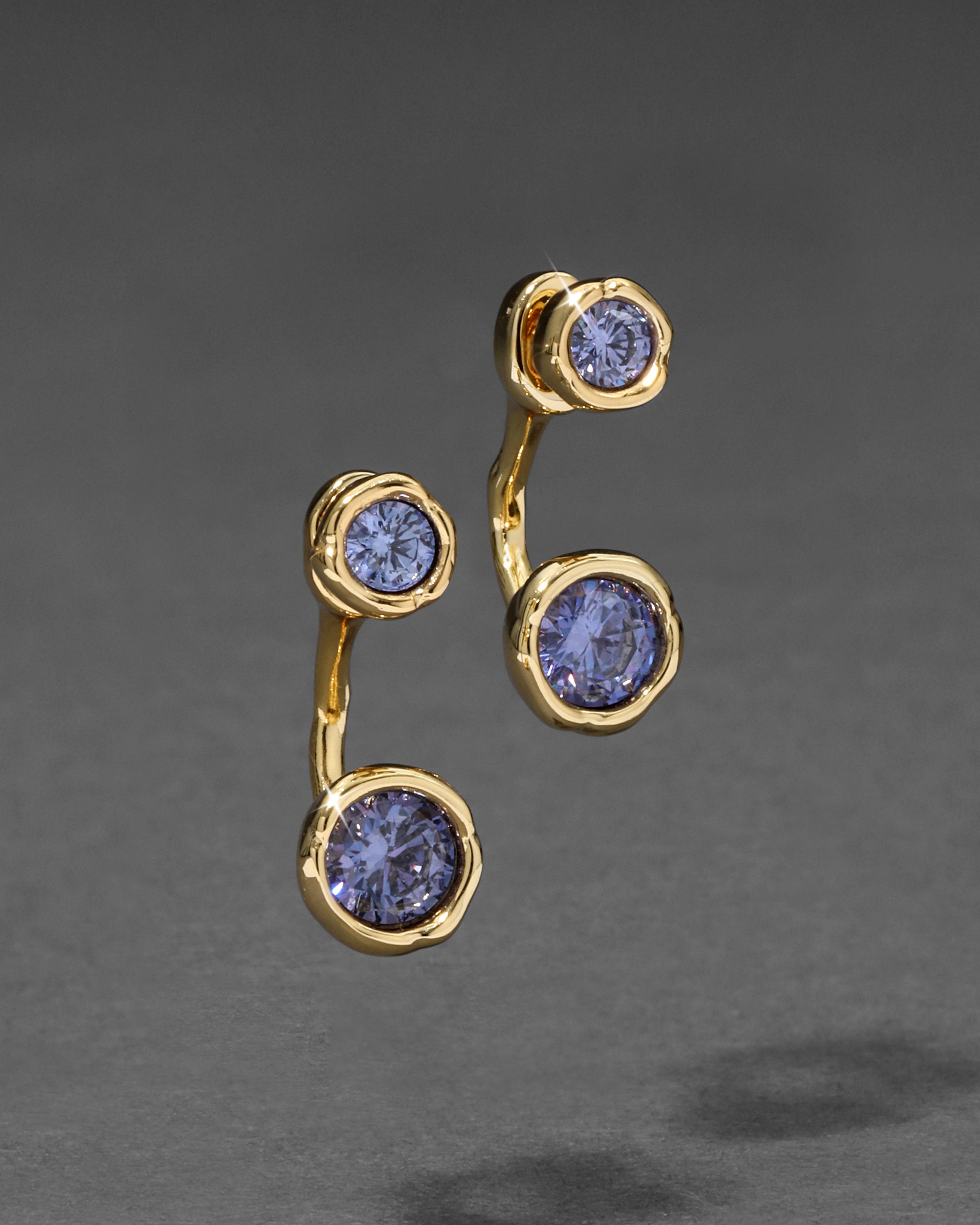 Asterales Front Back Earring Tanzanite