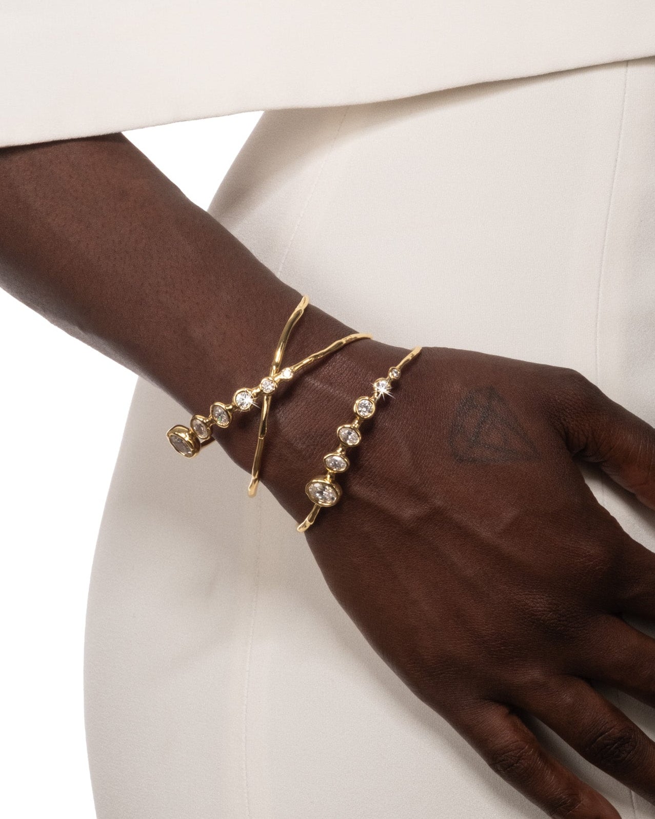 Asterales Gold Crystal Orbiting Cuff Bracelet - Photo 2