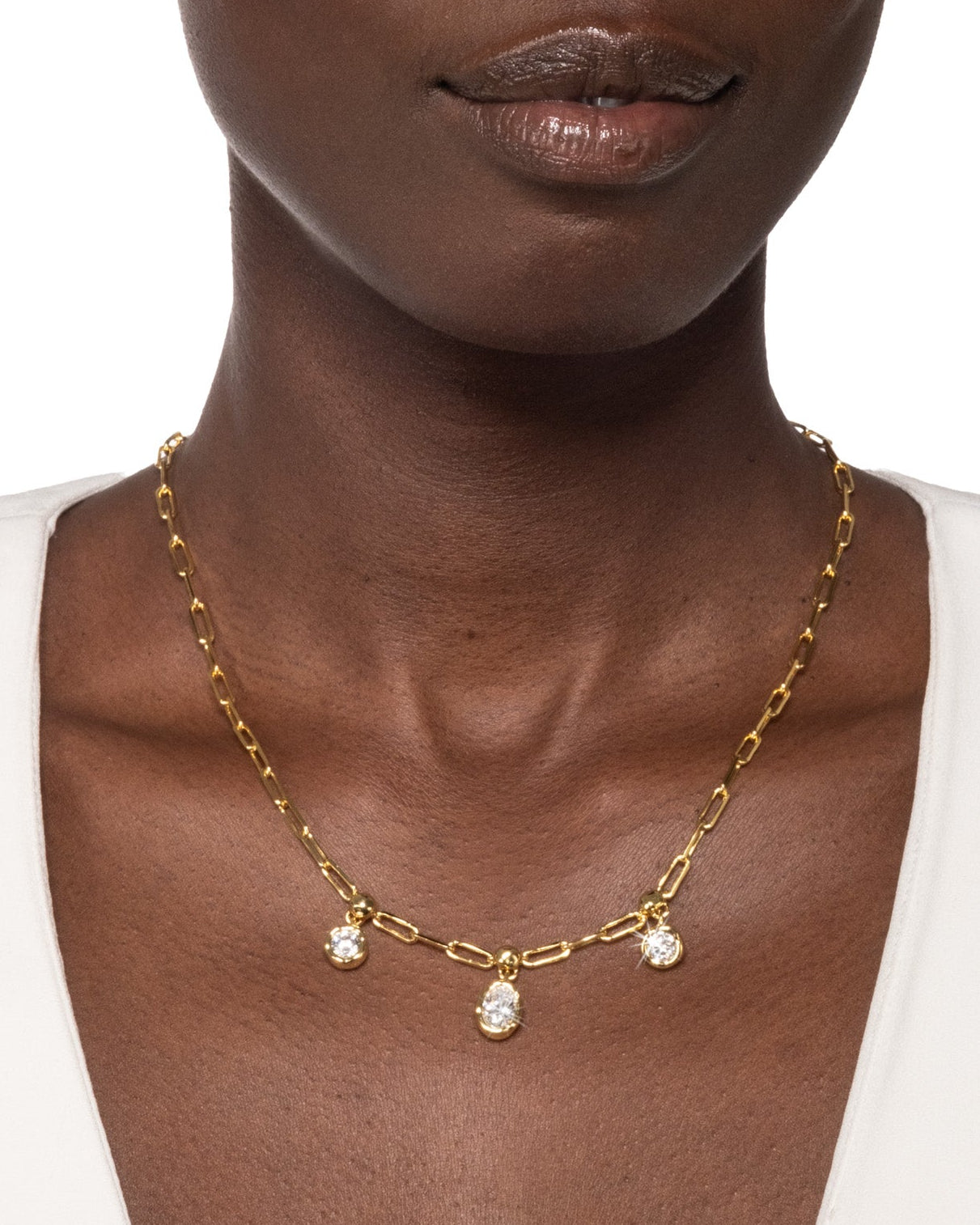 Asterales Gold Triple Charm Necklace - Photo 2