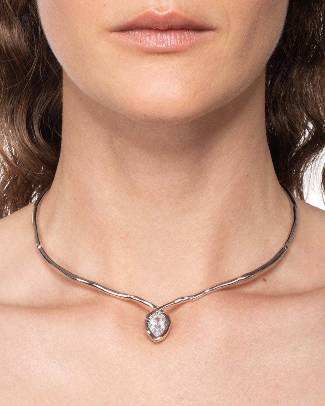 Asterales Silver Floating Collar Necklace - Photo 2