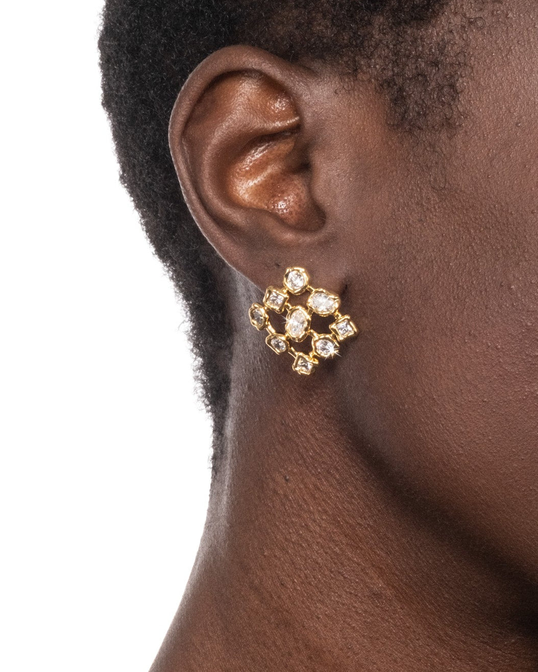 Asterales Gold Square Stud Earring - Air - Photo 2