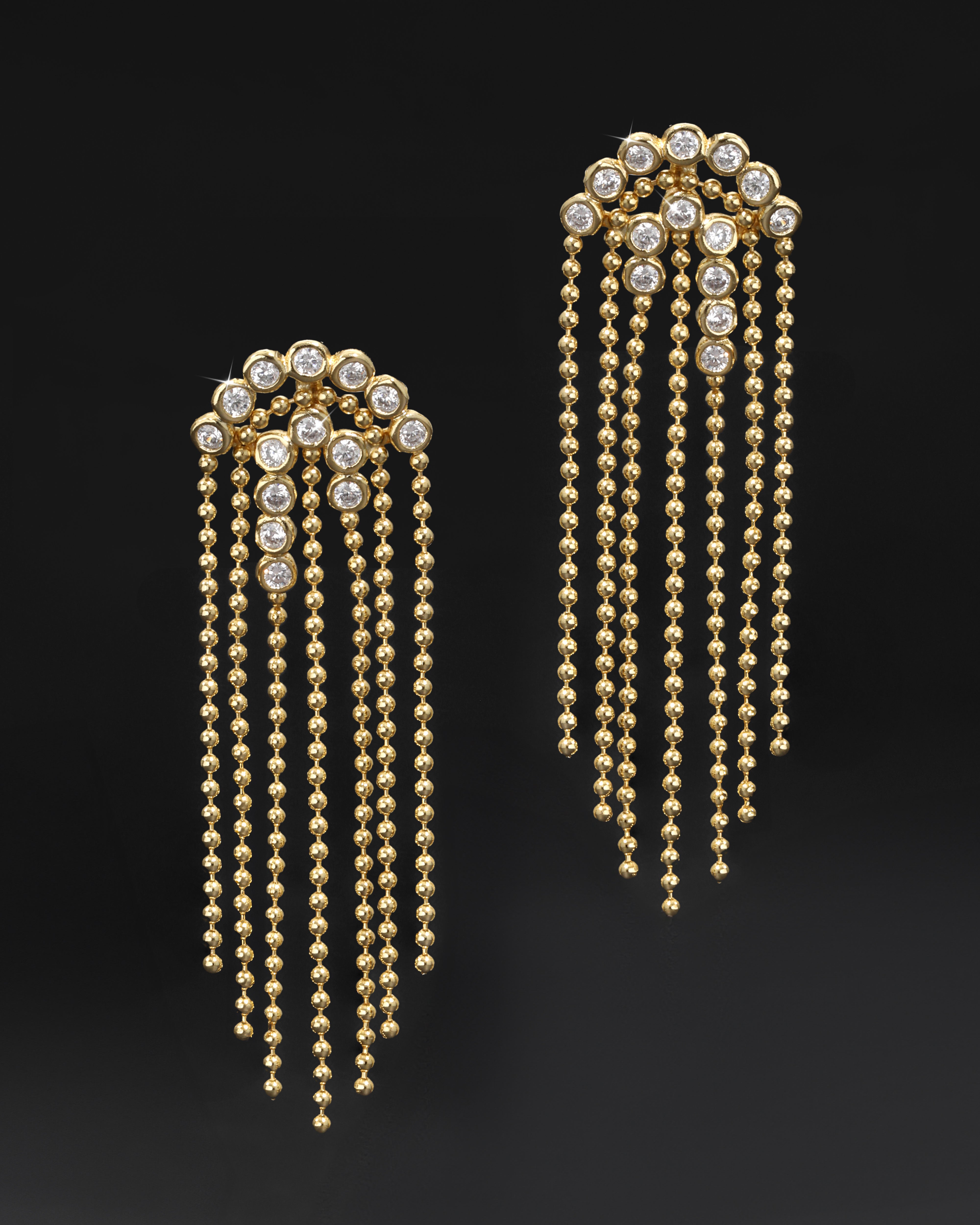 Asterales Bubble Fringe Chandelier Earring