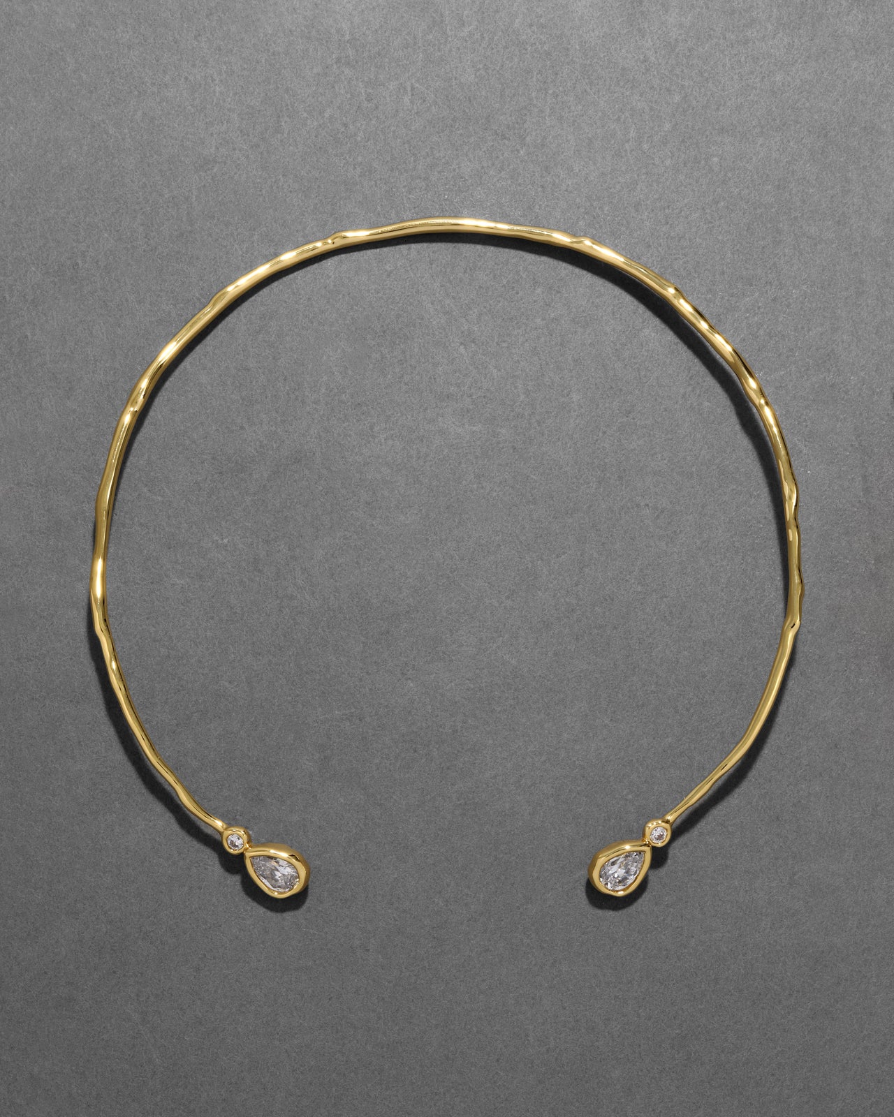 Asterales Gold Crystal Capped Skinny Collar Necklace - Photo 2