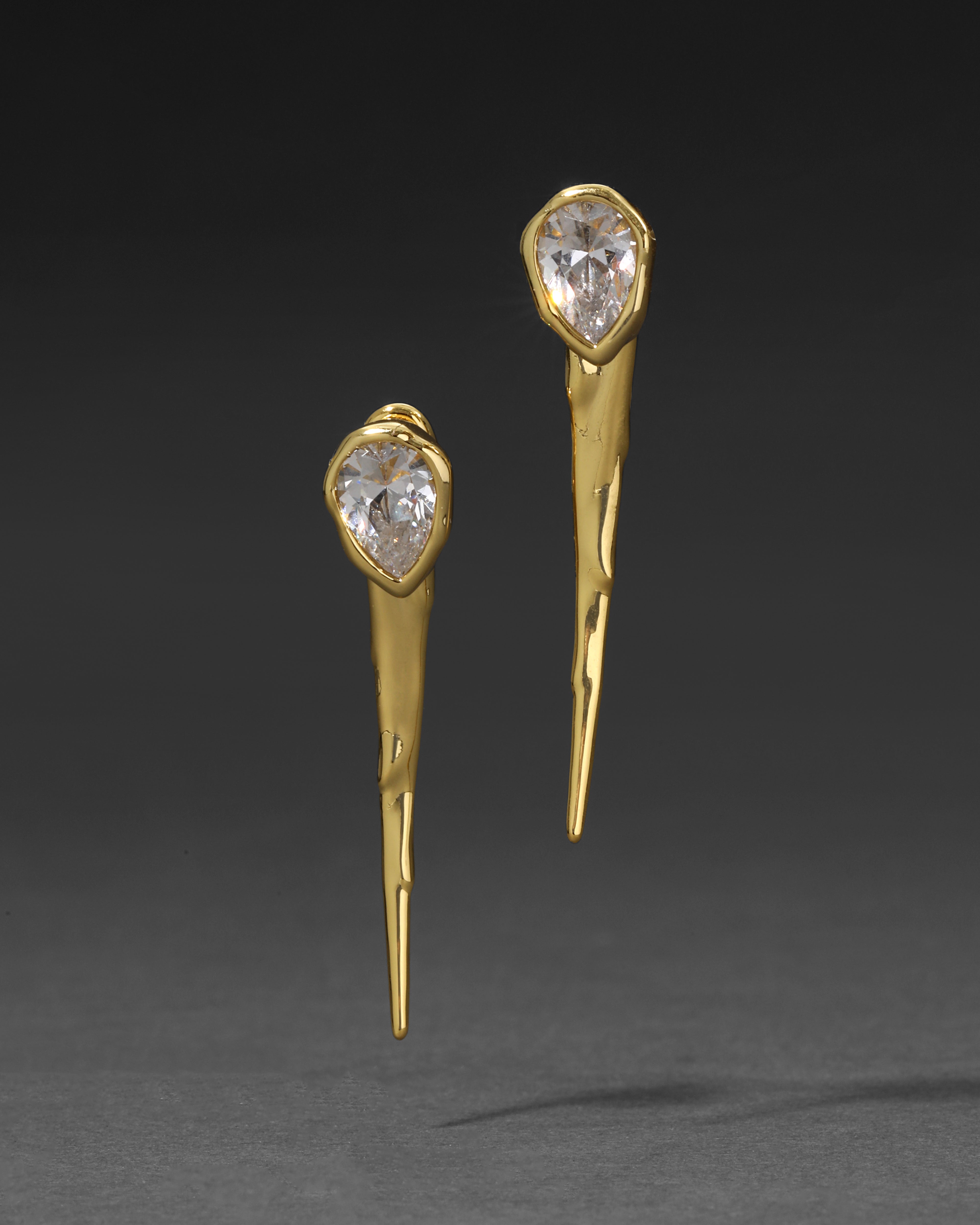Asterales Spear Front Back Earring