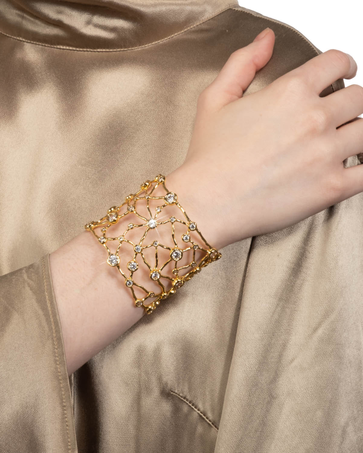 Asterales Gold Celestial Wide Cuff Bracelet - Photo 2