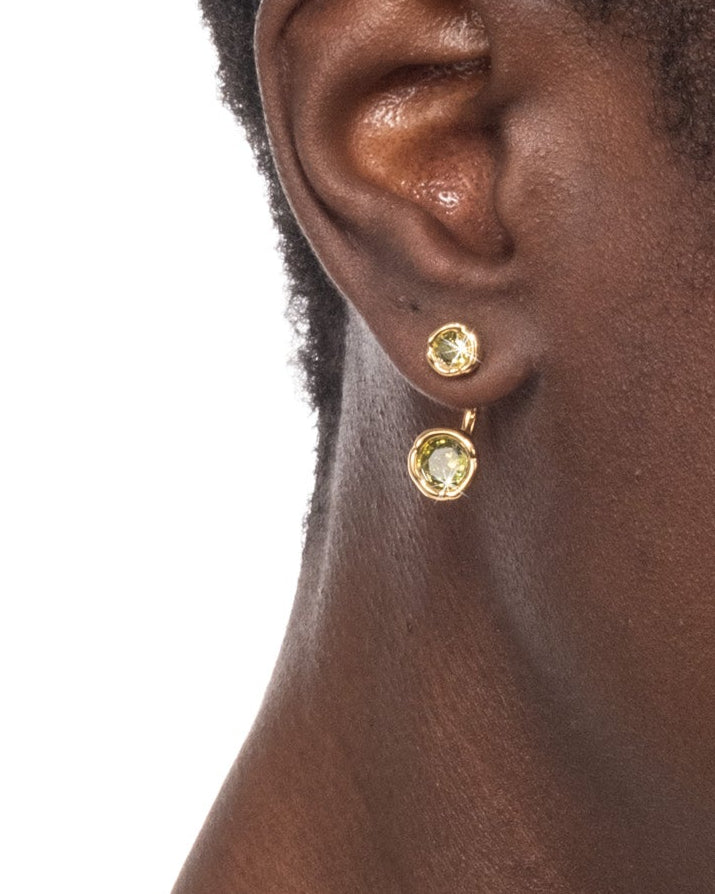 Asterales Gold Front Back Earring- Peridot - Photo 2