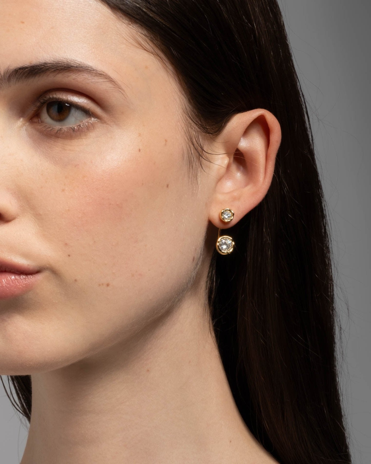 Molten Crystal Dotted Oval Earrings