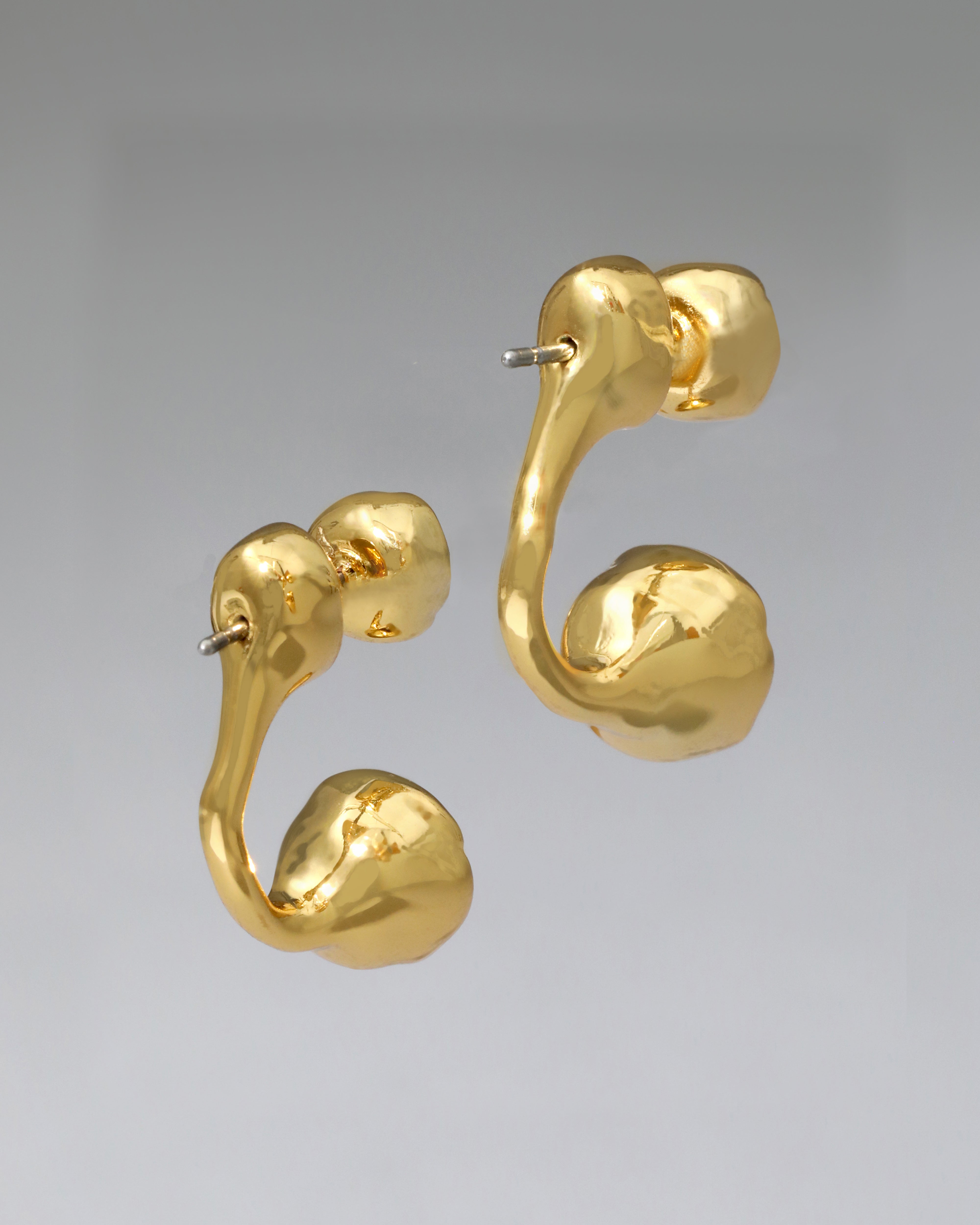 Asterales Gold Front Back Earrings | Gold Crystal Front Back Earrings