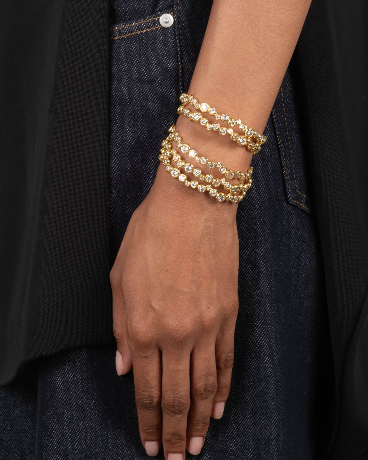 Asterales Gold Skinny Cuff Bracelet - Photo 2