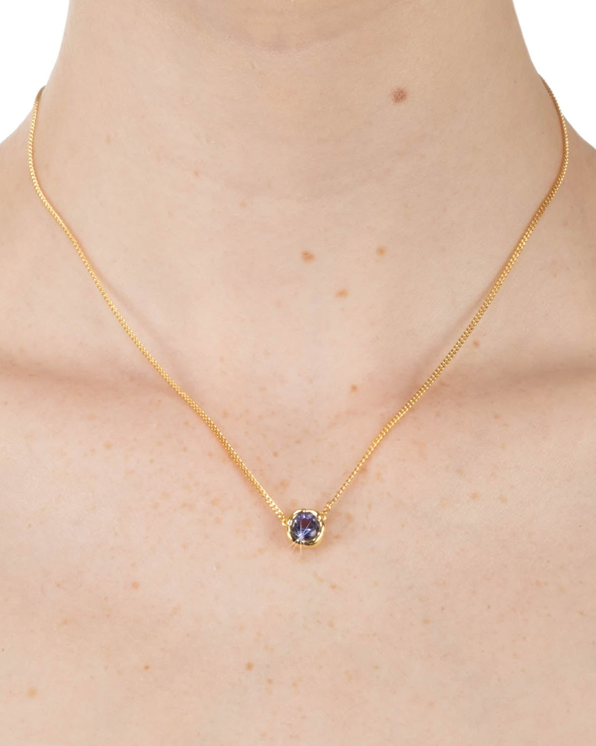 Asterales Gold Solitaire Necklace- Tanzanite - Photo 2