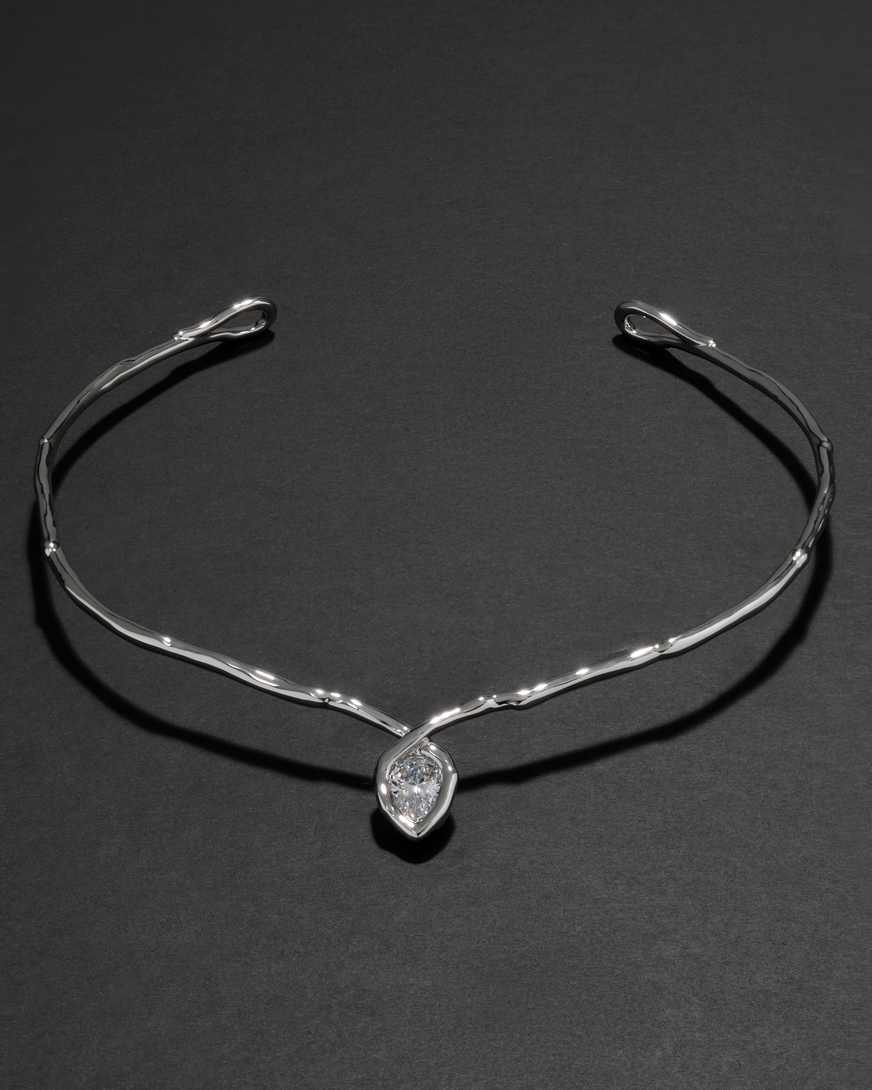 Asterales Silver Floating Collar Necklace