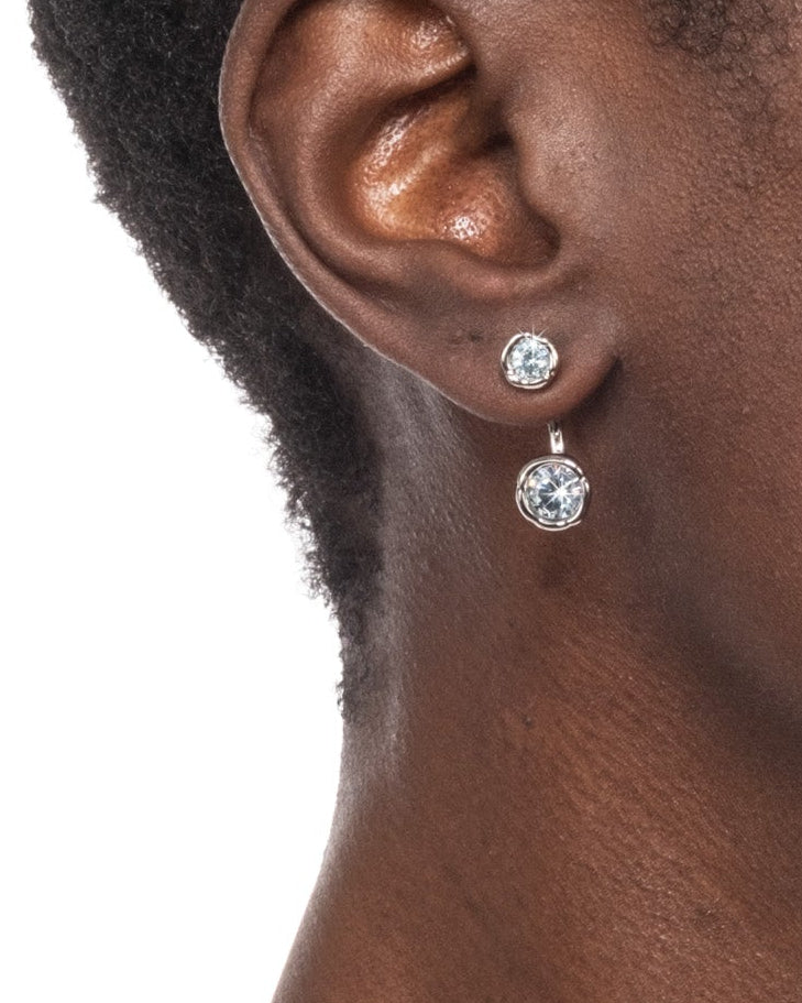 Asterales Silver Front Back Earring- Aquamarine - Photo 2