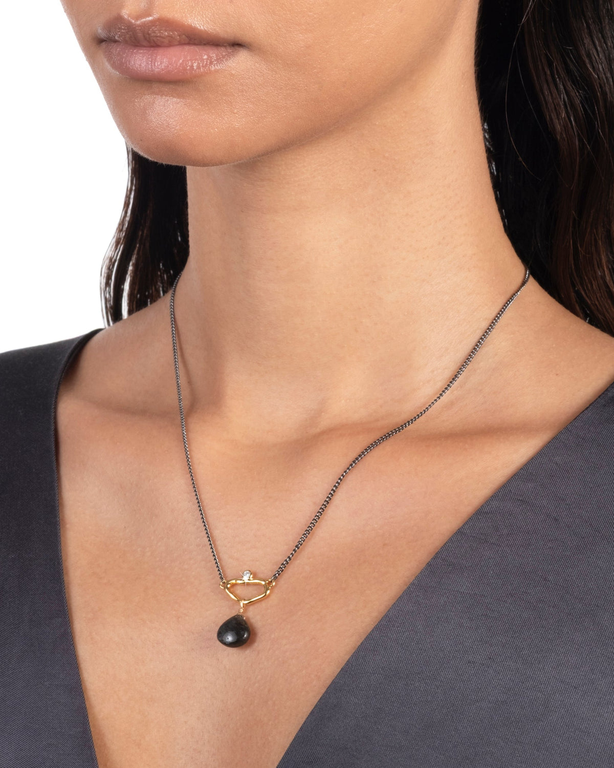 Asterales Two-Tone Link Necklace- Blue Labradorite - Photo 2