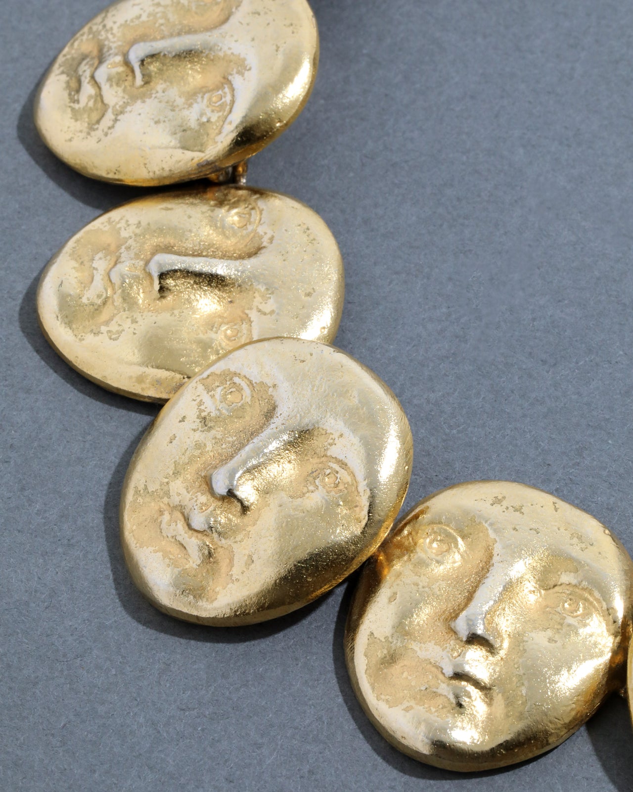 Vintage 1980s Handmade Moon Face Necklace - Photo 2